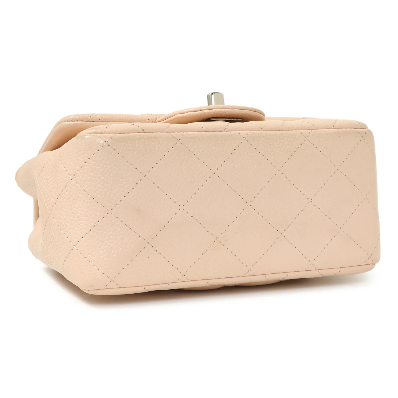 Chanel Light Pink Quilted Caviar Mini Square Flap - Image 3