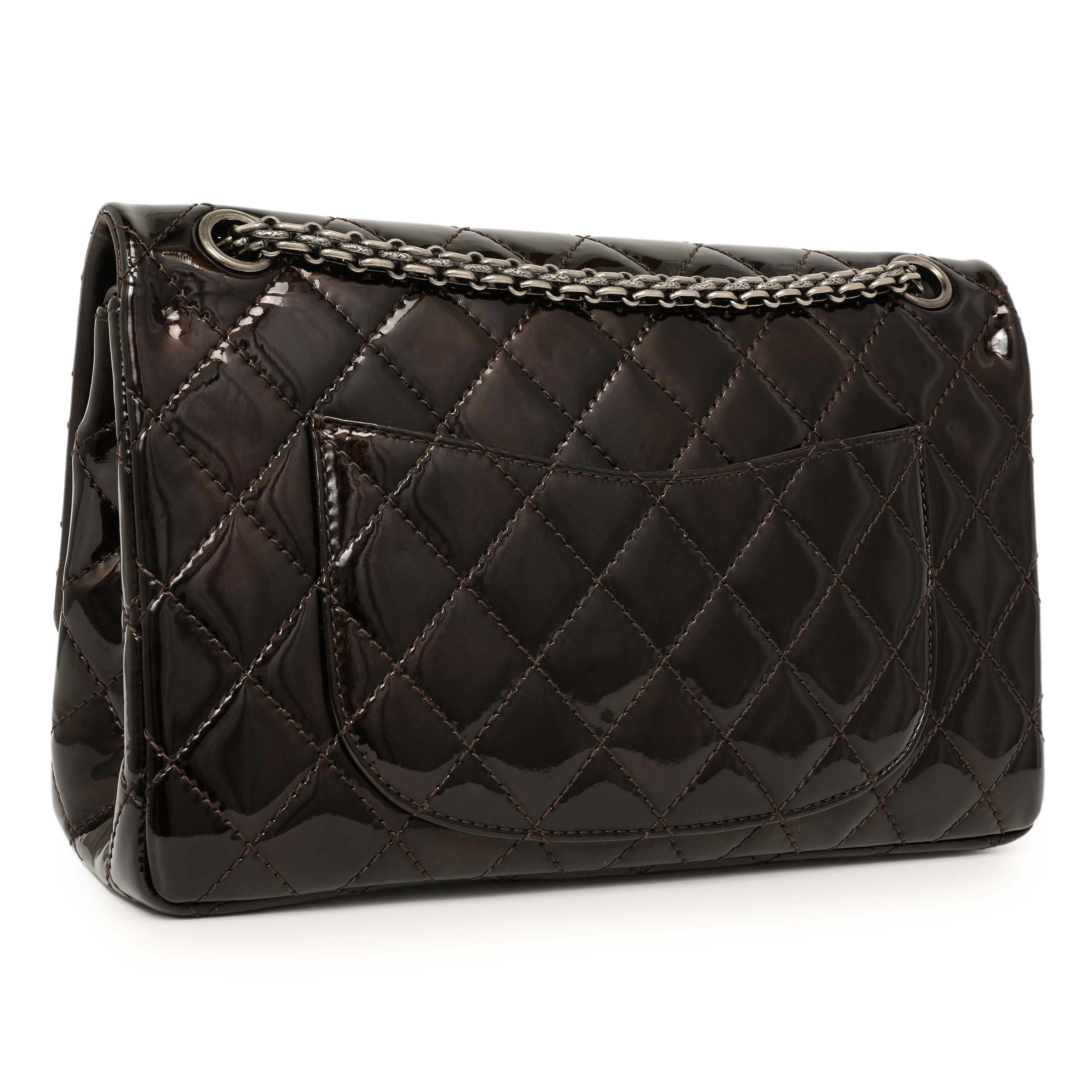 Chanel Metallic Brown Quilted Patent 2.55 Reissue 226 - Image 2