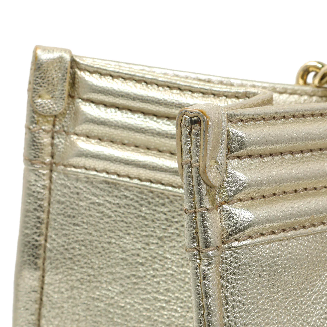 Chanel Metallic Gold Black Goatskin Boy Shopping Tote - Image 12