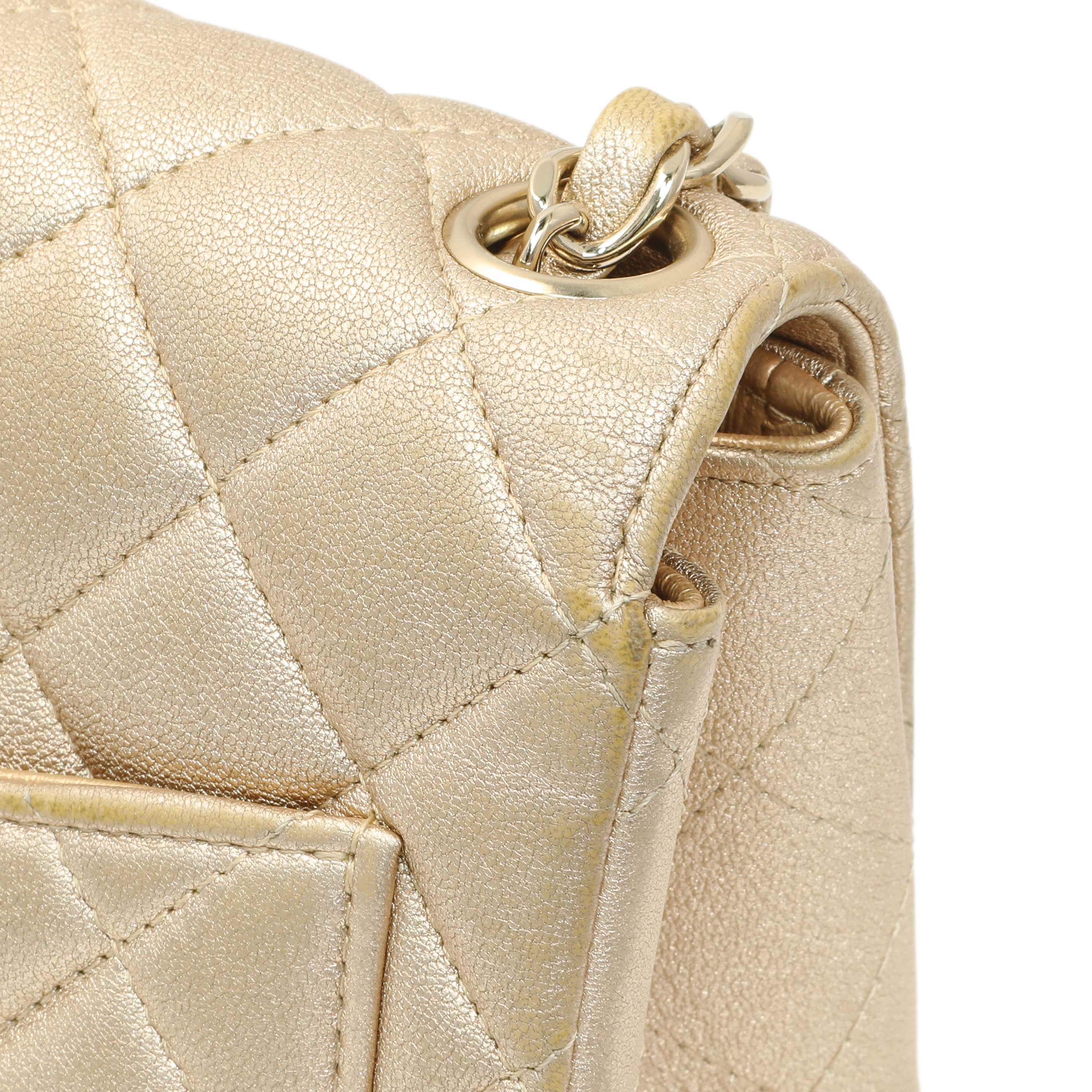Chanel Metallic Quilted Mini Square Flap - Image 10