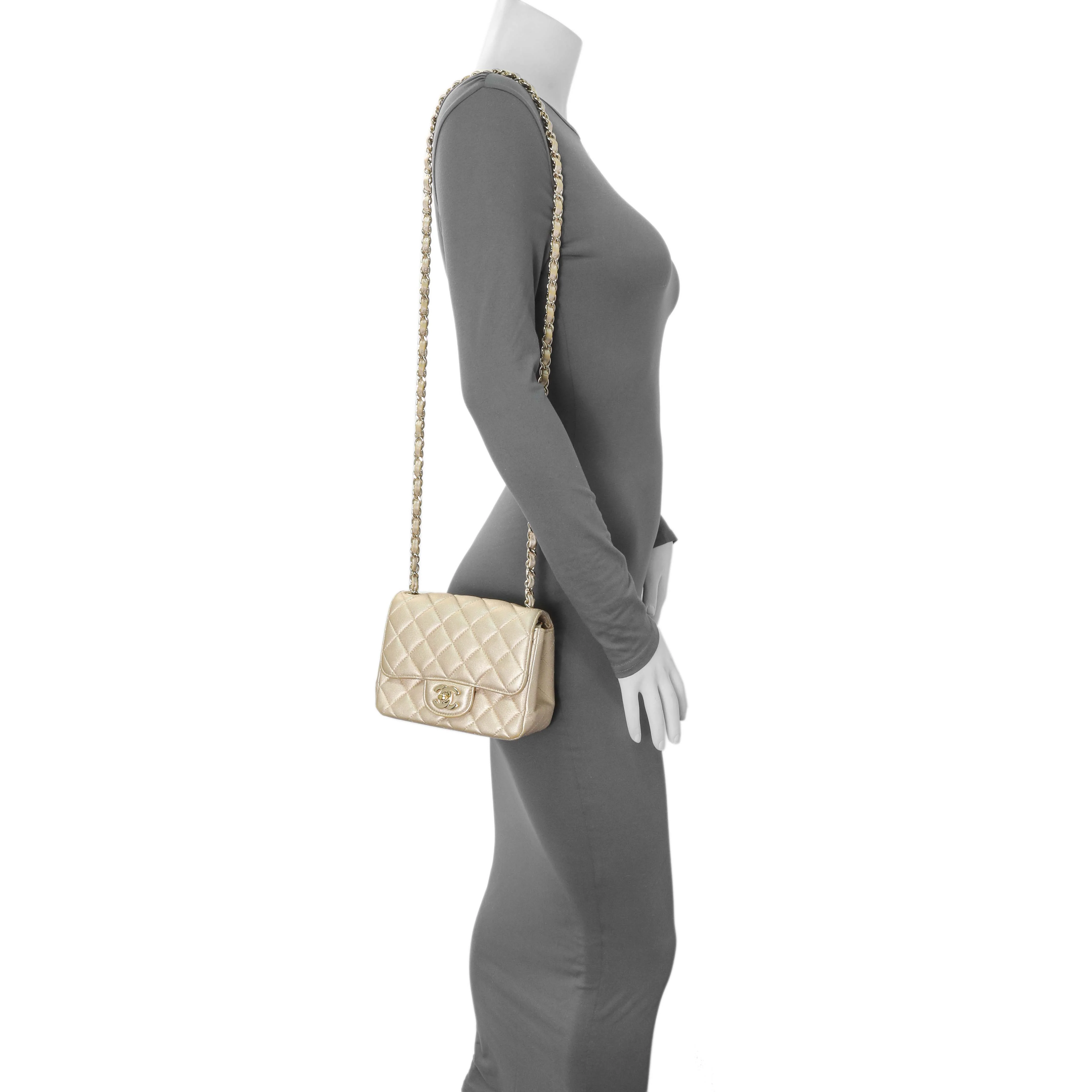 Chanel Metallic Quilted Mini Square Flap - Image 14