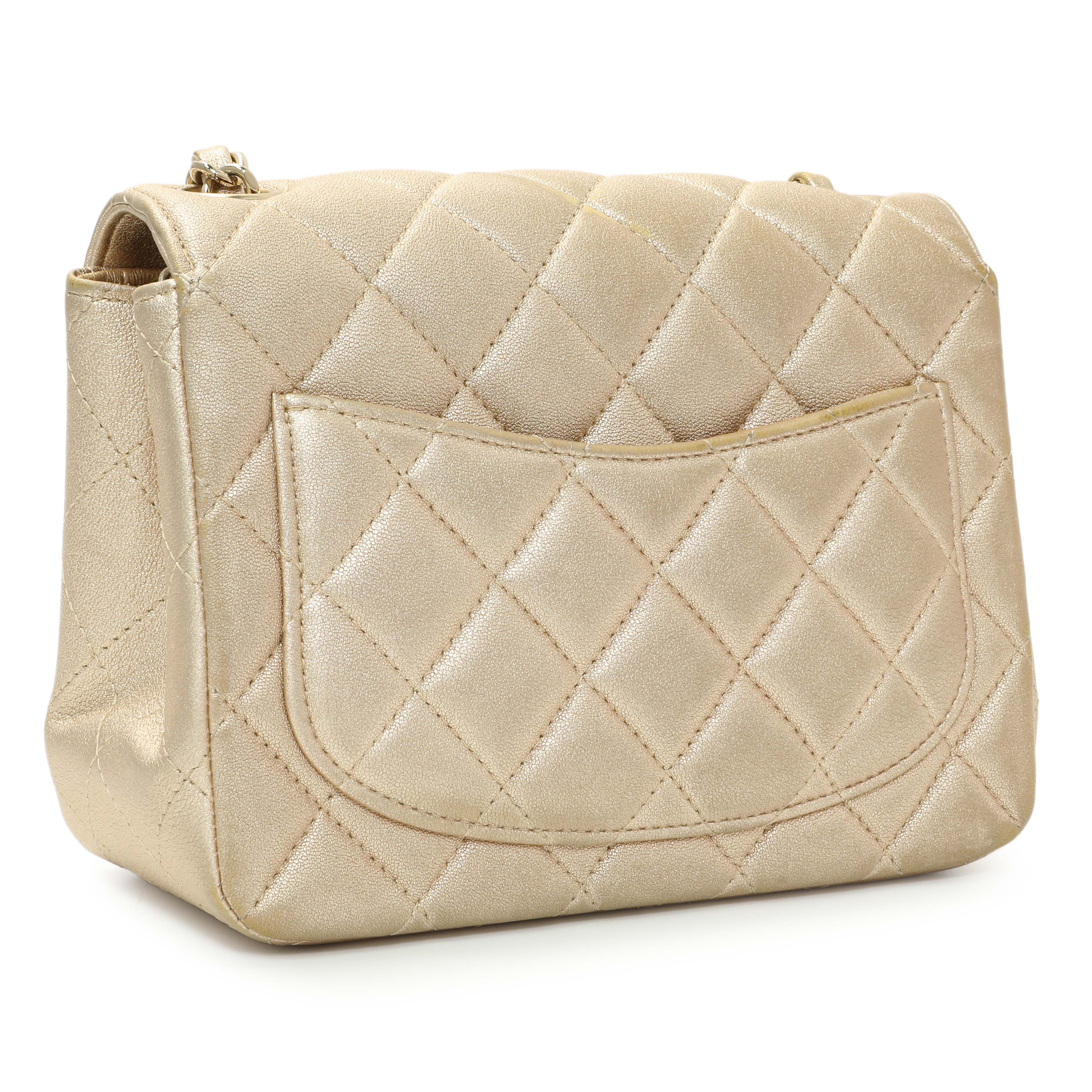 Chanel Metallic Quilted Mini Square Flap - Image 2