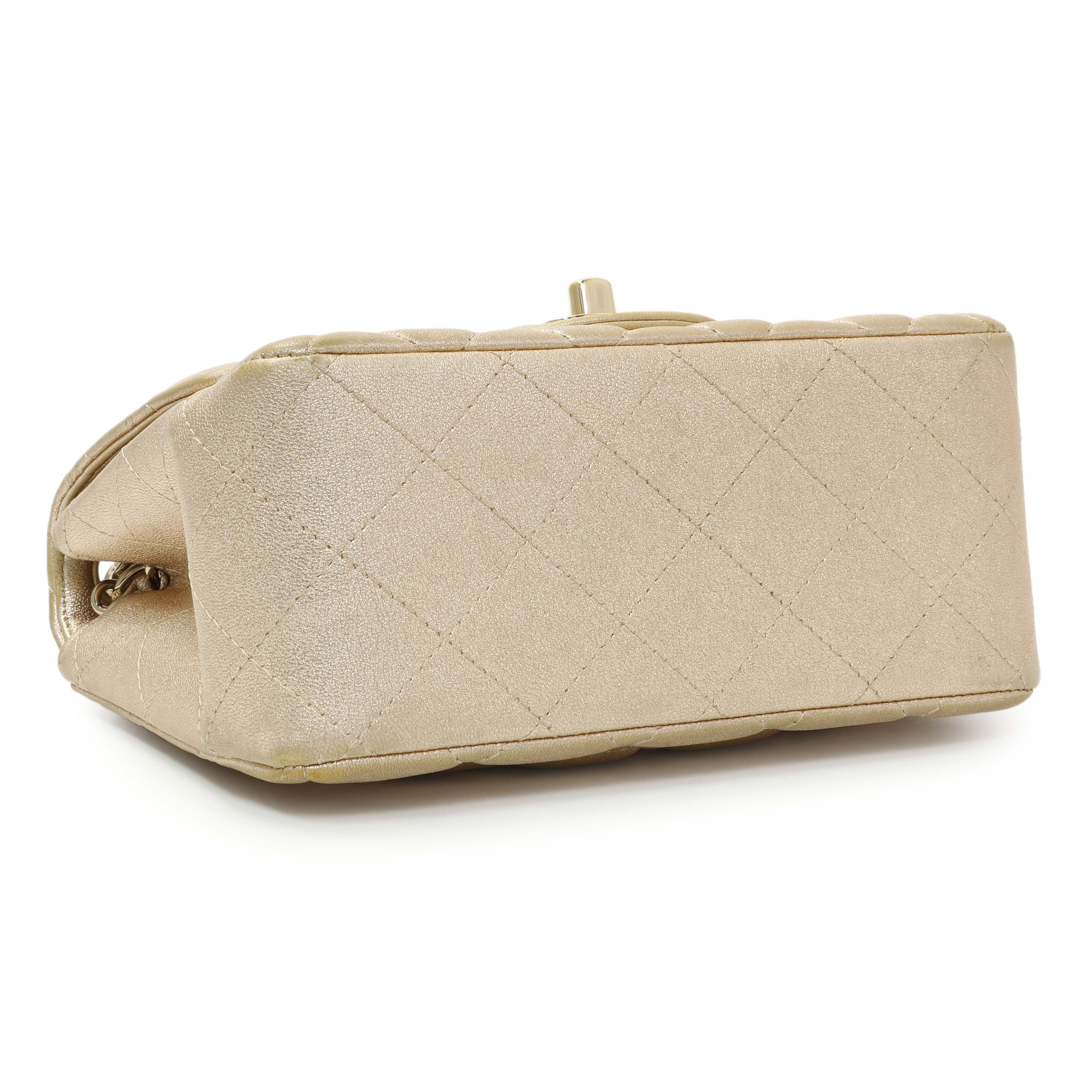 Chanel Metallic Quilted Mini Square Flap - Image 3