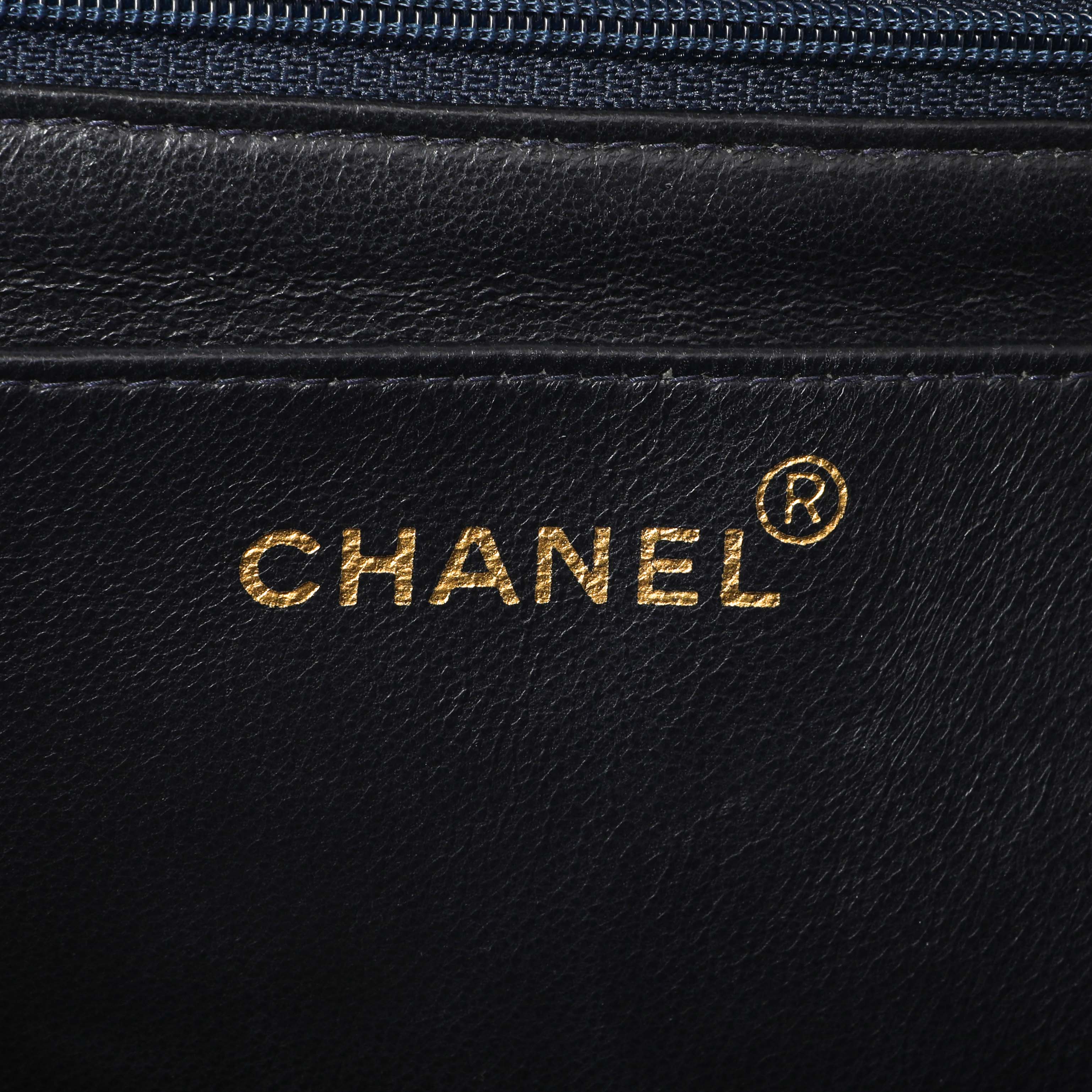 Chanel Navy Jersey XL Jumbo Single Flap - Image 5