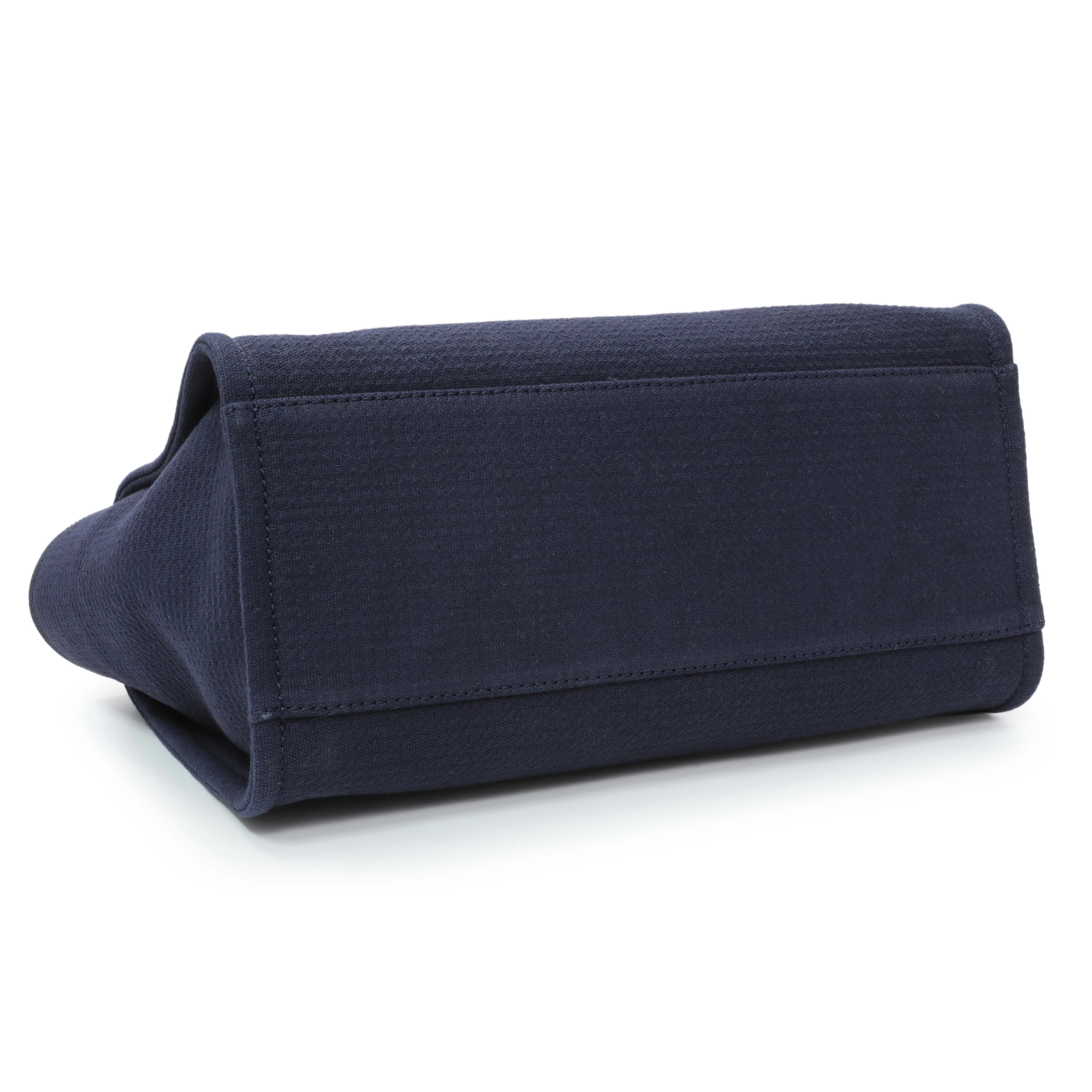 Chanel Navy Mixed Fibers Small Deauville Tote - Image 3