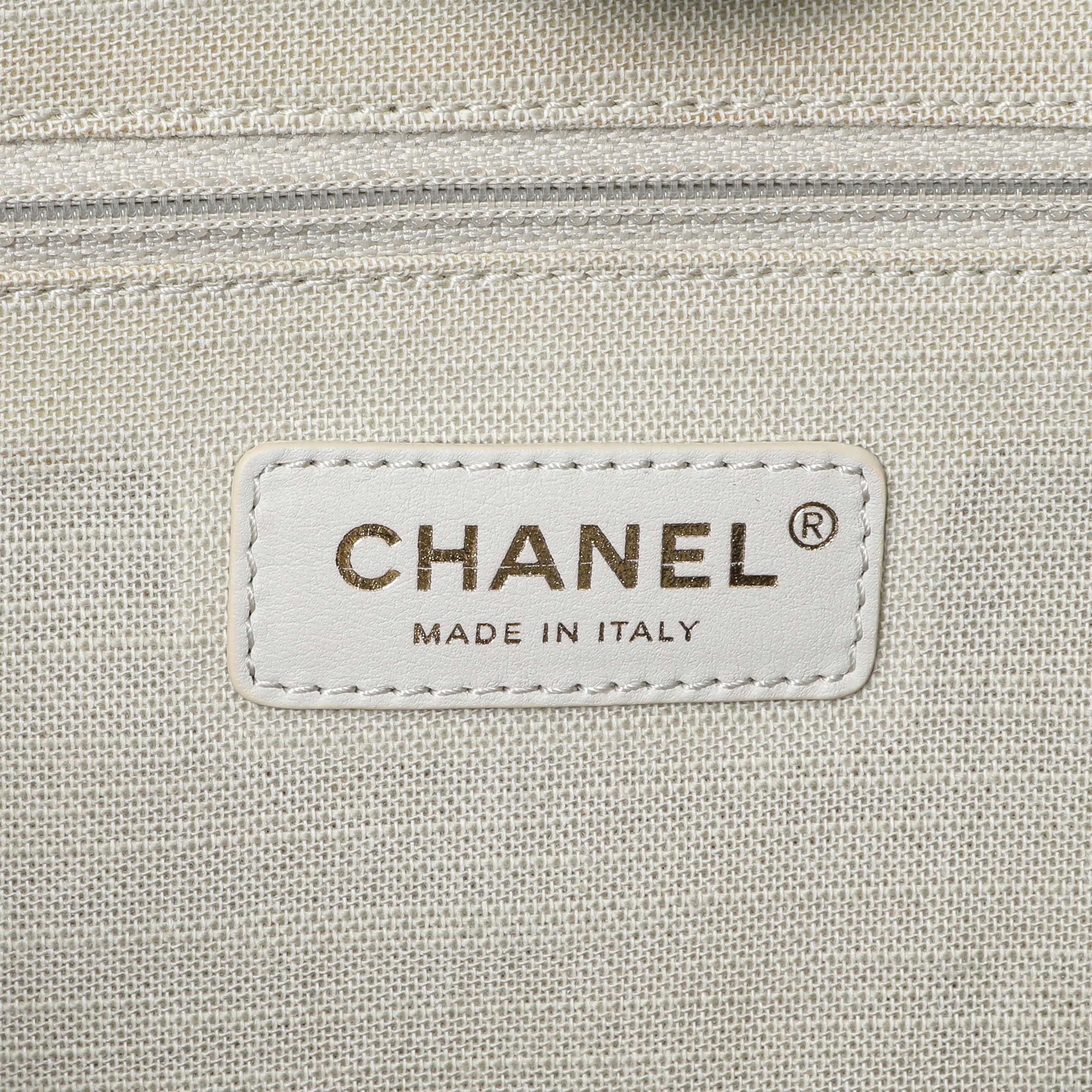 Chanel Navy Mixed Fibers Small Deauville Tote - Image 5