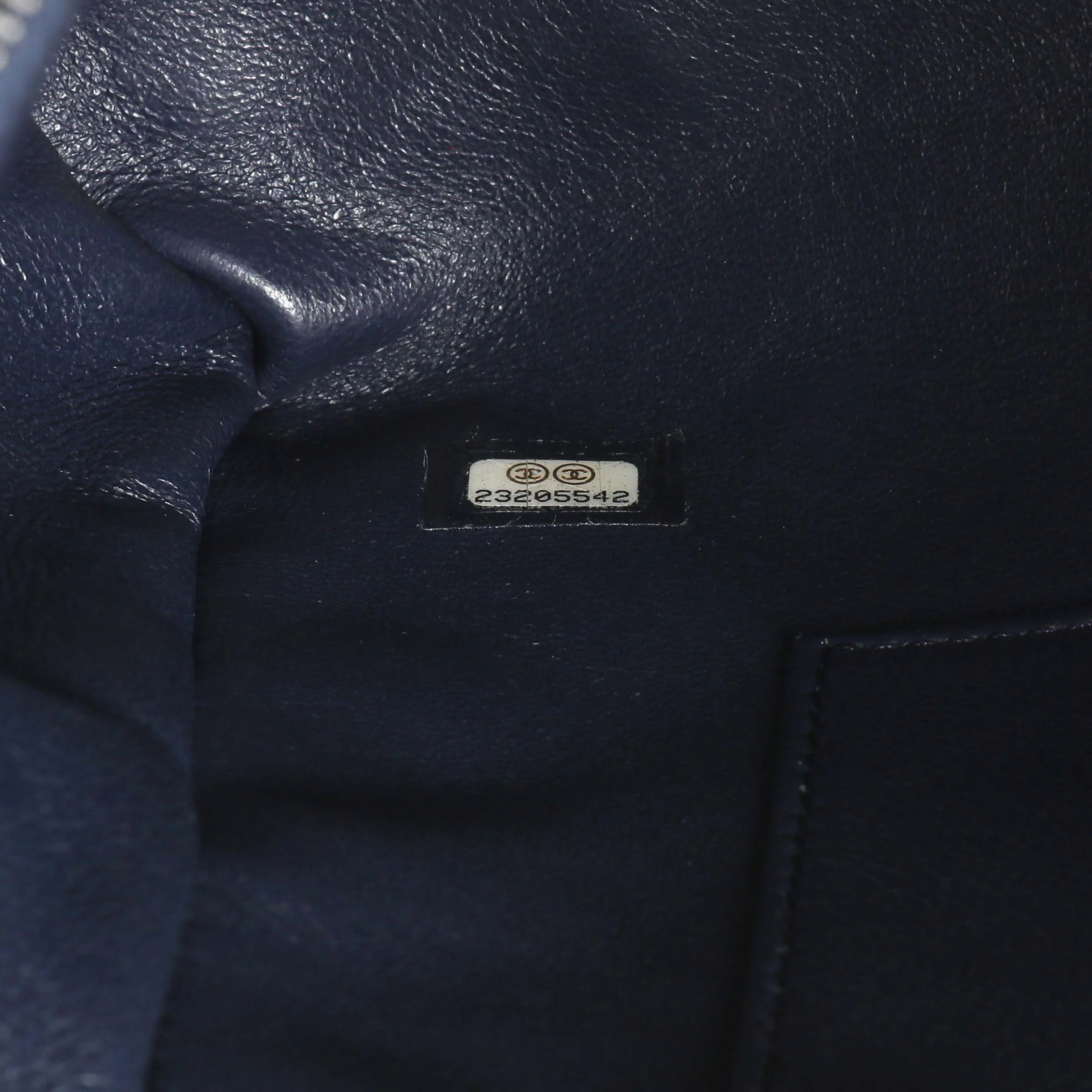 Chanel Navy Quilted Caviar Lizard Medium Coco Handle - Image 10