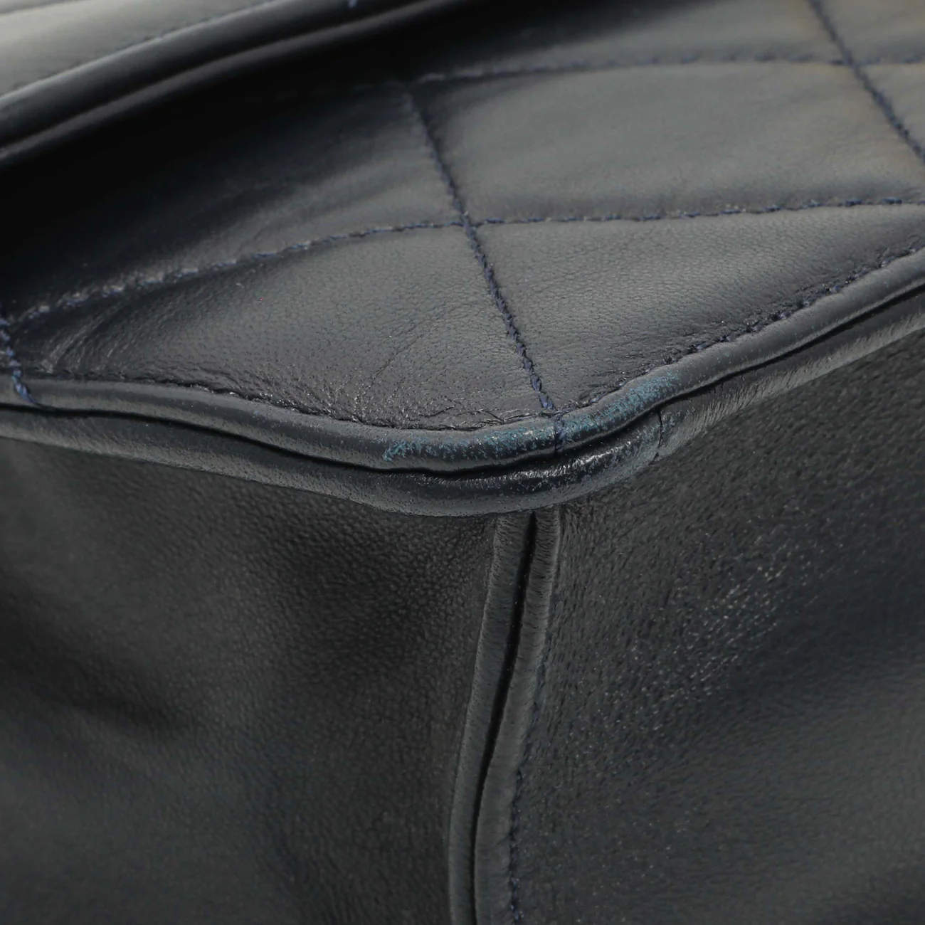 Chanel Navy Quilted Lambskin Large Golden Class Flap - Image 4