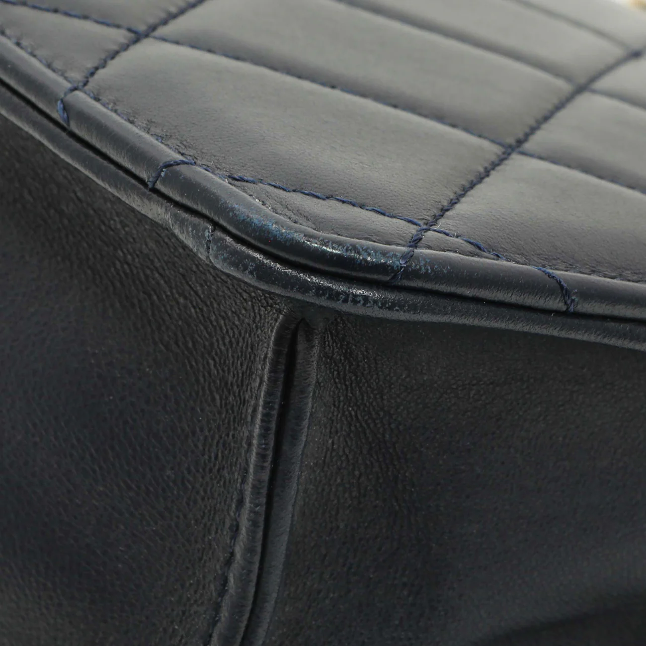 Chanel Navy Quilted Lambskin Large Golden Class Flap - Image 7