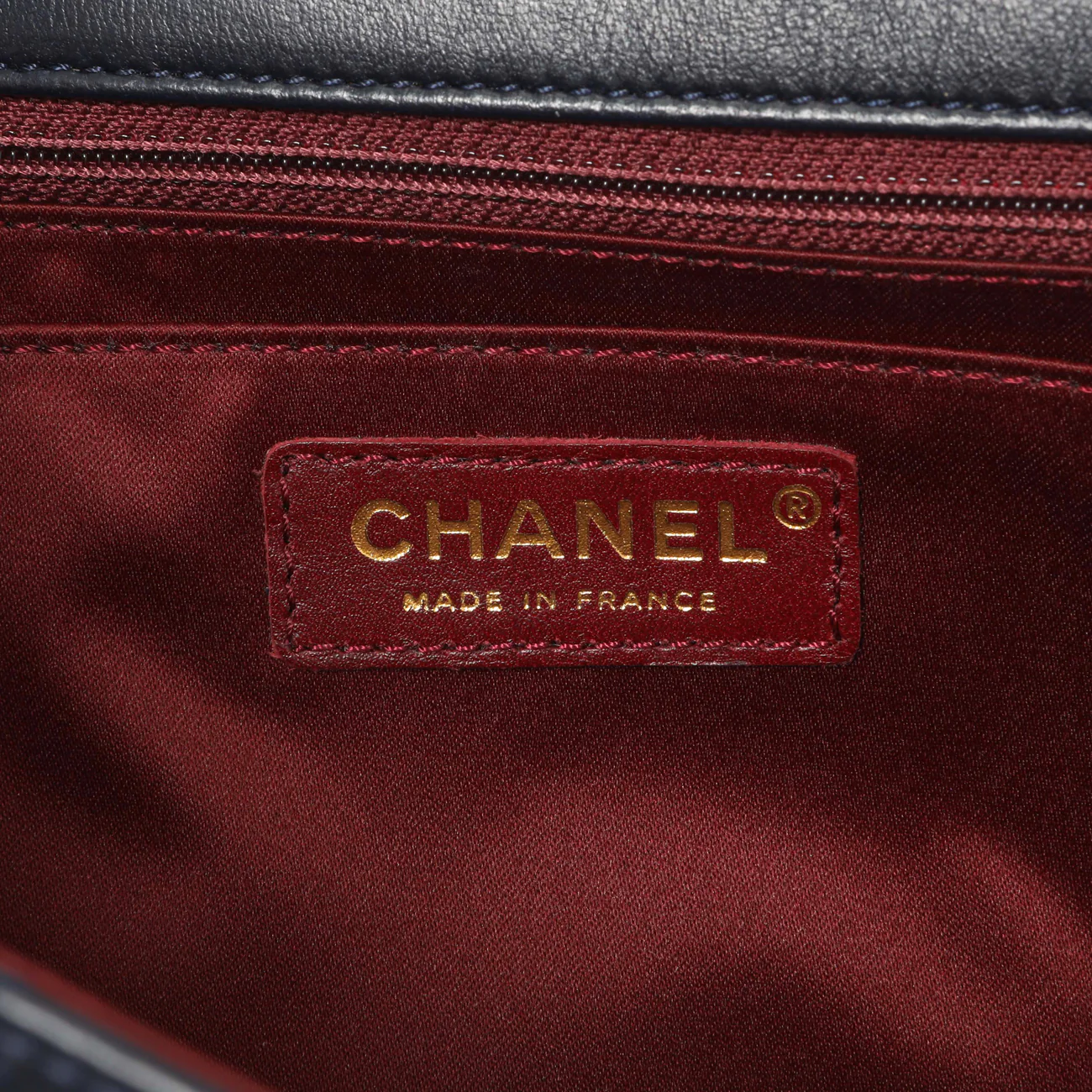Chanel Navy Quilted Lambskin Large Golden Class Flap - Image 9