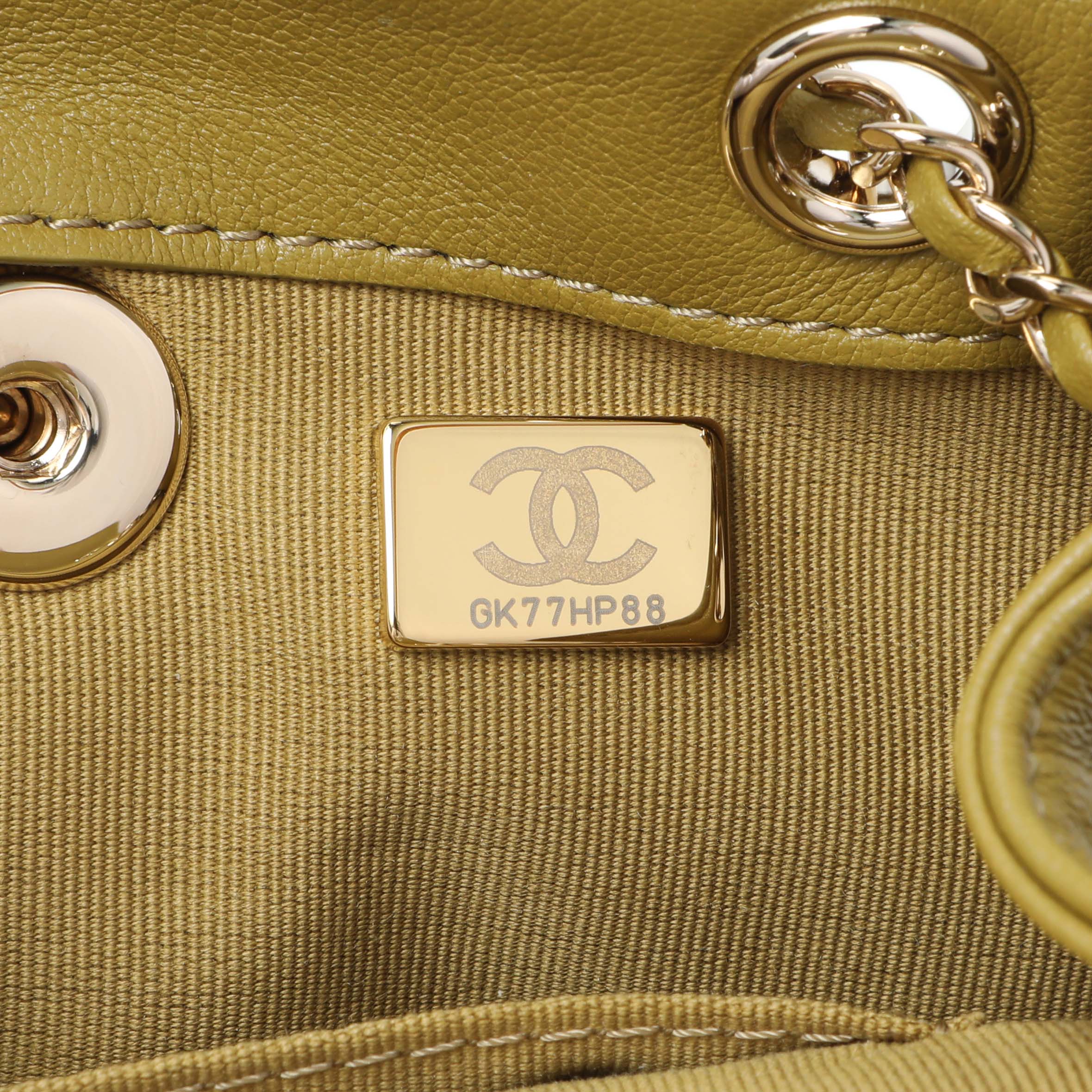 Chanel Olive Green Quilted Lambskin Small Duma Pockets Drawstring Backpack - Image 6
