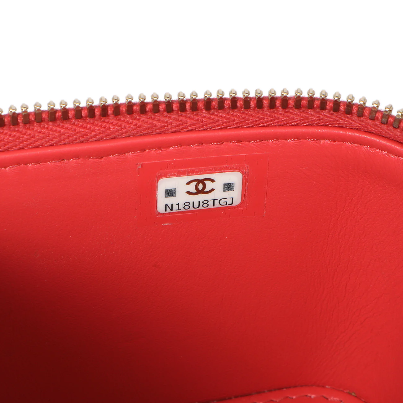 Chanel Orange Caviar Mini Vanity Case With Chain - Image 7