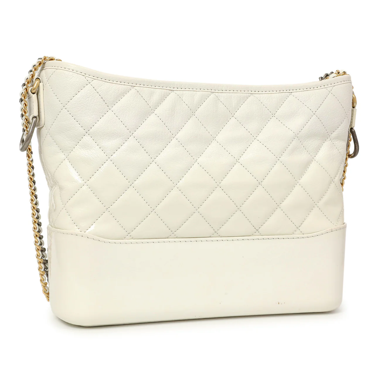 Chanel Patent White Goatskin Quilted Medium Gabrielle Hobo - Image 2