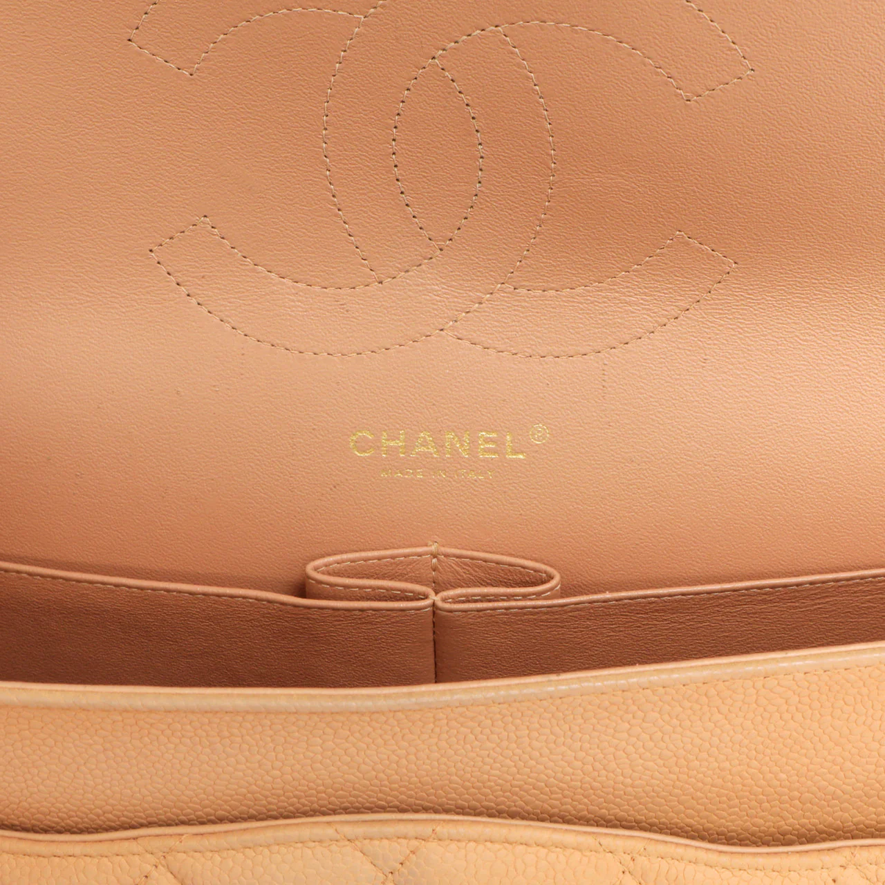 Chanel Peach Quilted Caviar Jumbo Classic Double Flap - Image 12