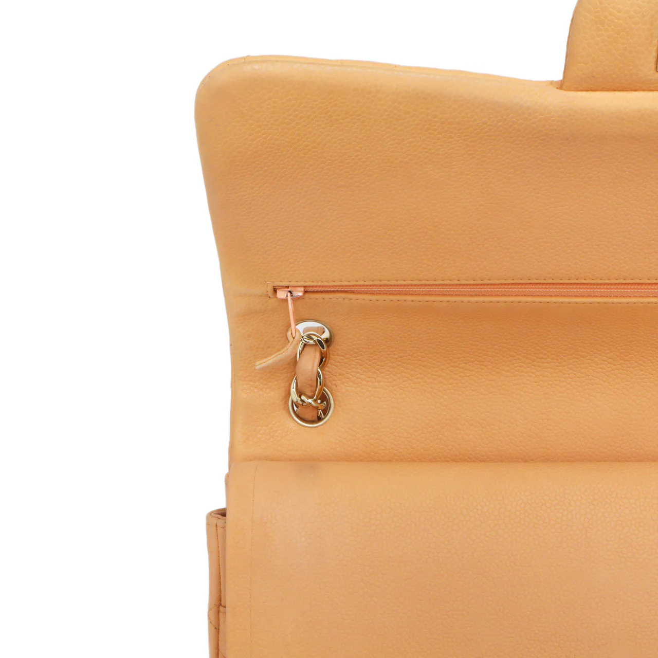 Chanel Peach Quilted Caviar Jumbo Classic Double Flap - Image 15