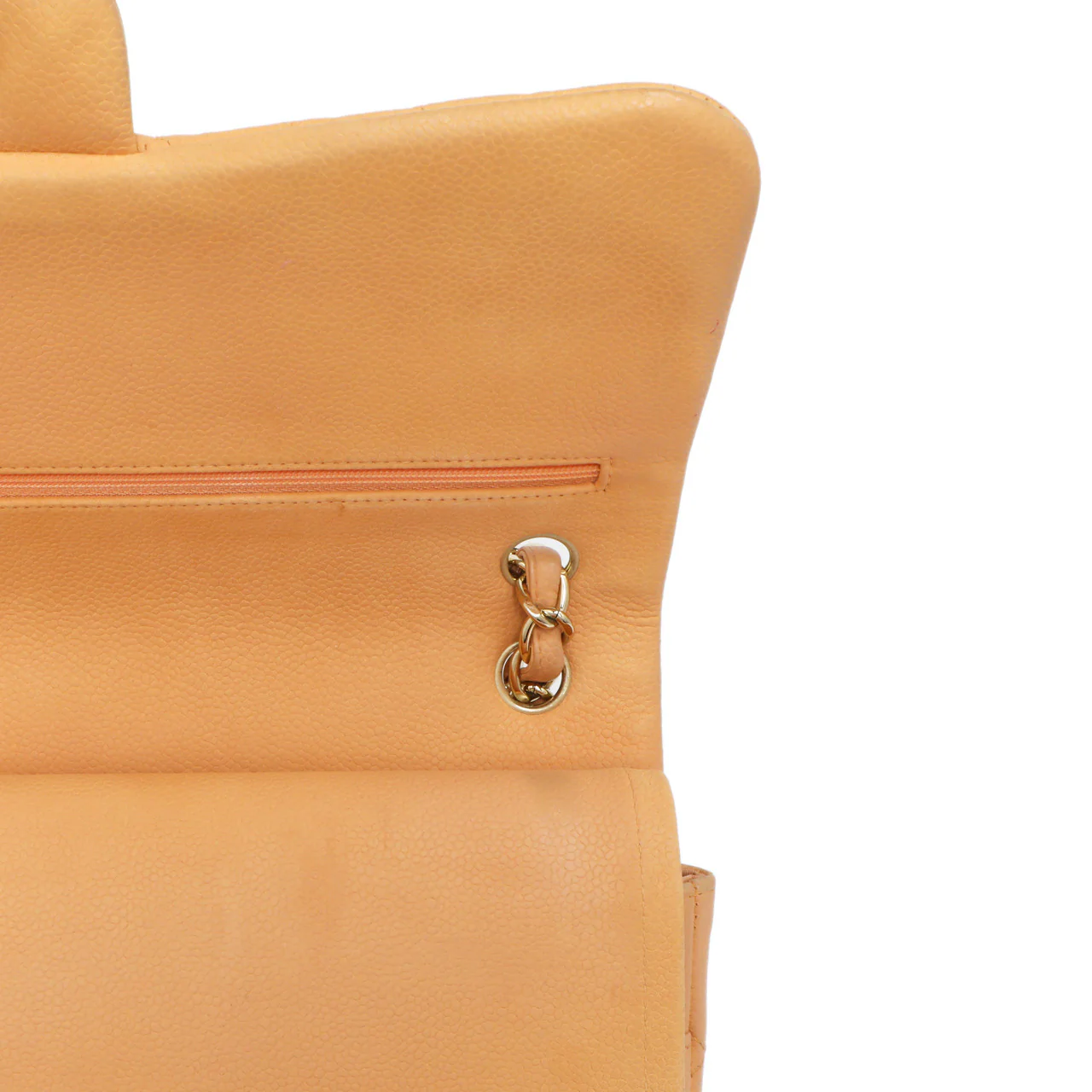 Chanel Peach Quilted Caviar Jumbo Classic Double Flap - Image 16
