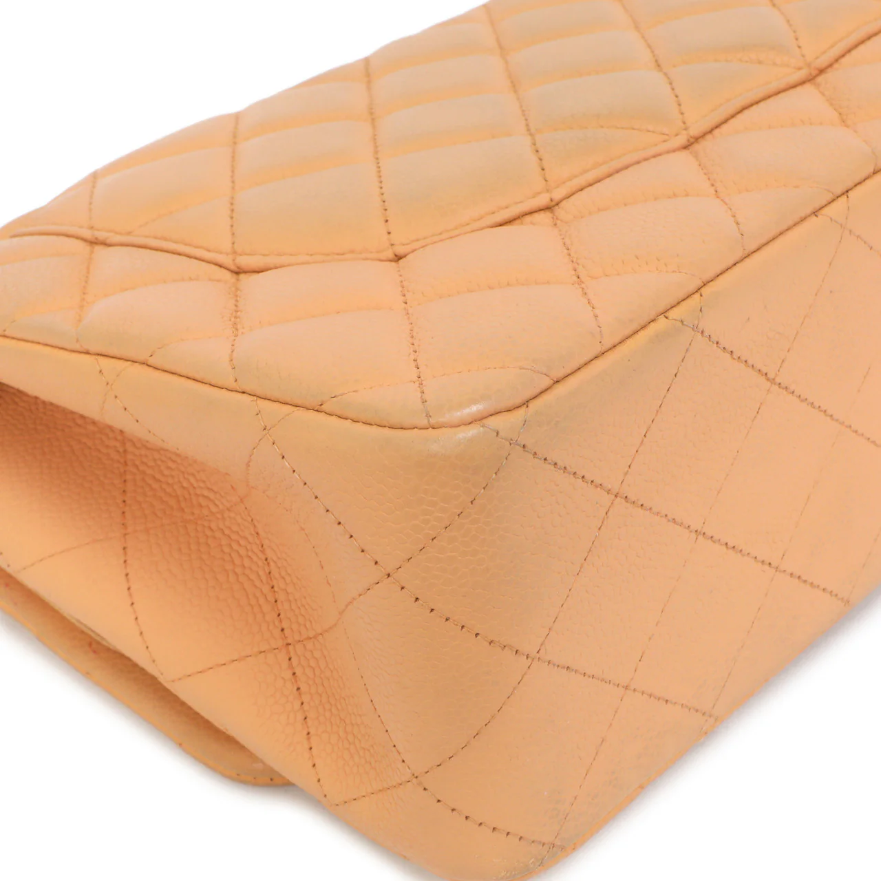 Chanel Peach Quilted Caviar Jumbo Classic Double Flap - Image 8