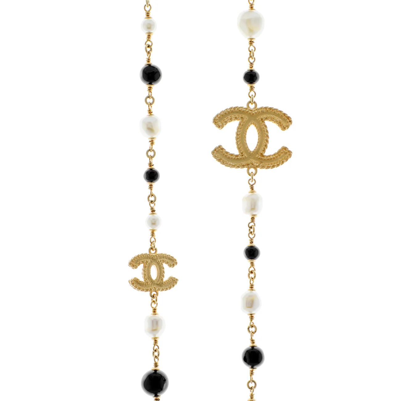 Chanel Pearl Beaded CC Long Necklace - Image 2