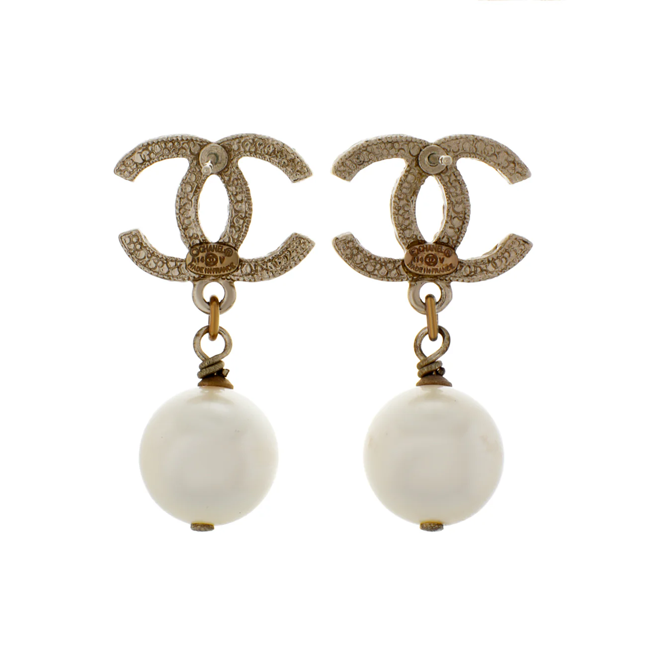 Chanel Pearl Crystal CC Earrings - Image 2