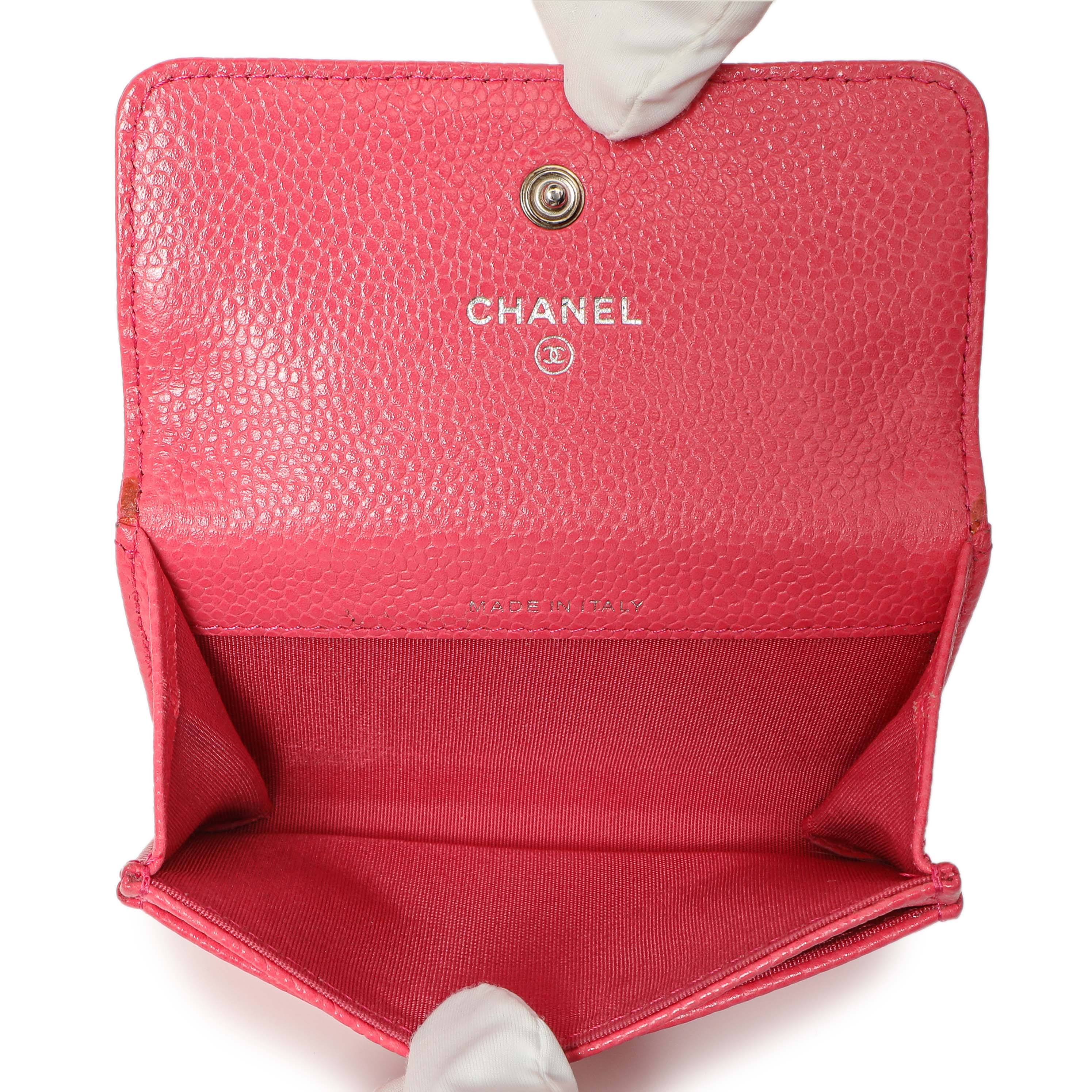Chanel Pink Caviar Camellia Card Holder - Image 12
