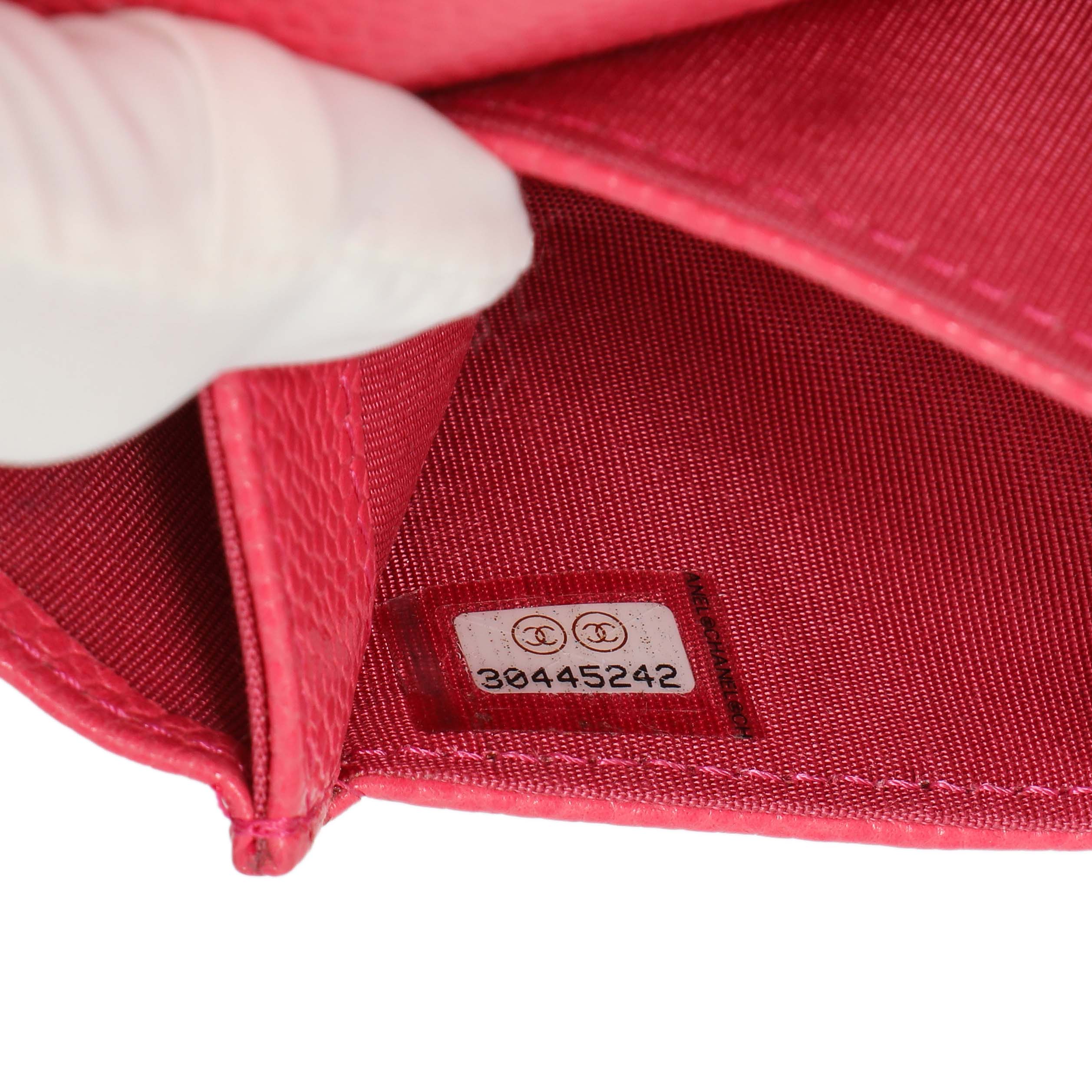 Chanel Pink Caviar Camellia Card Holder - Image 14
