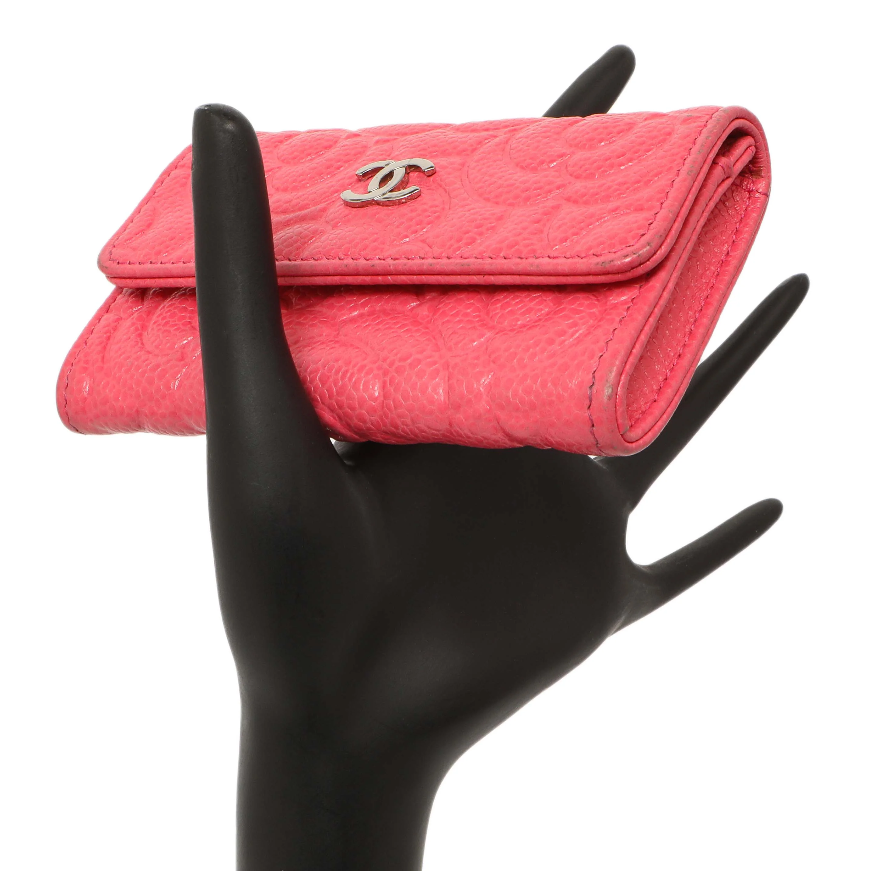 Chanel Pink Caviar Camellia Card Holder - Image 15