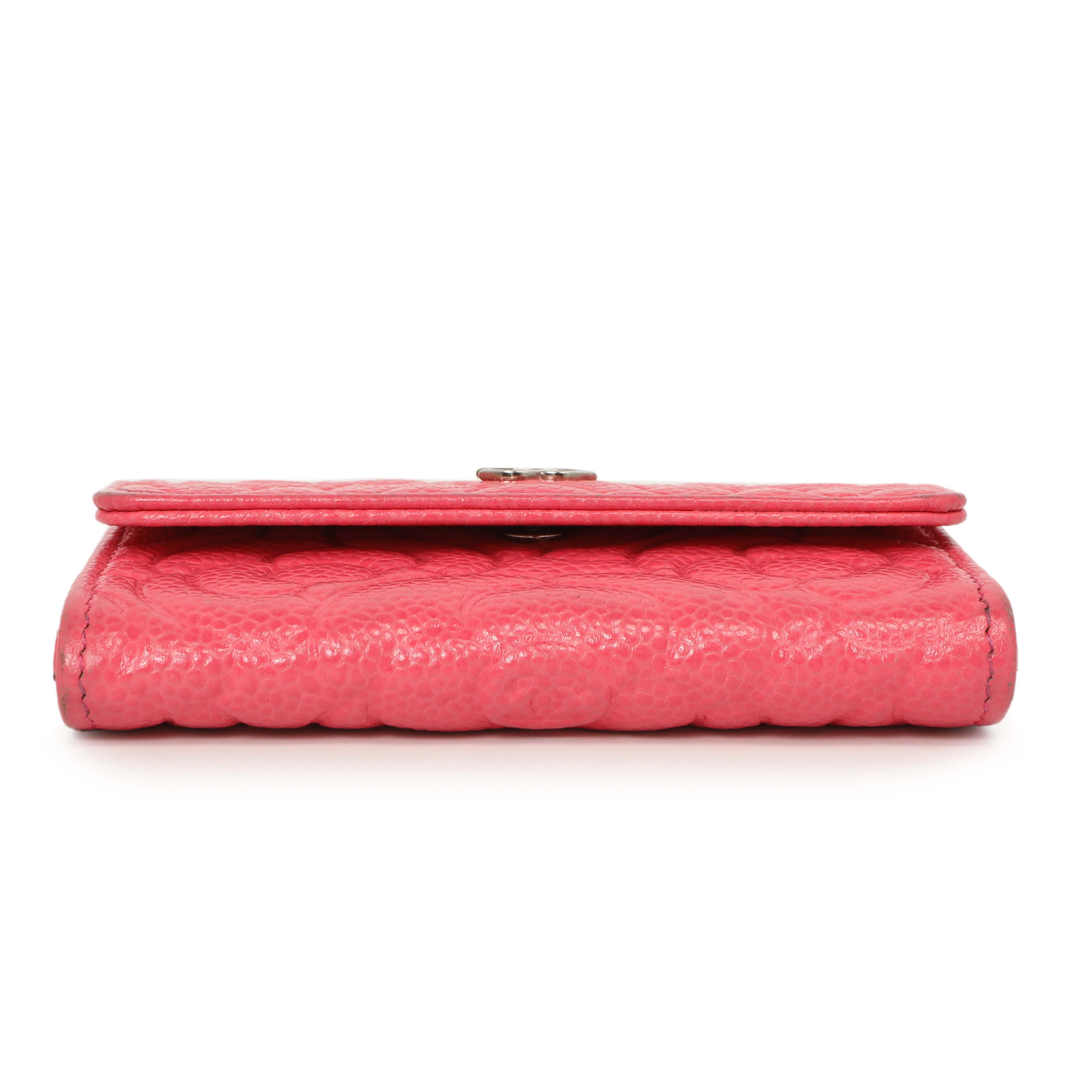 Chanel Pink Caviar Camellia Card Holder - Image 3
