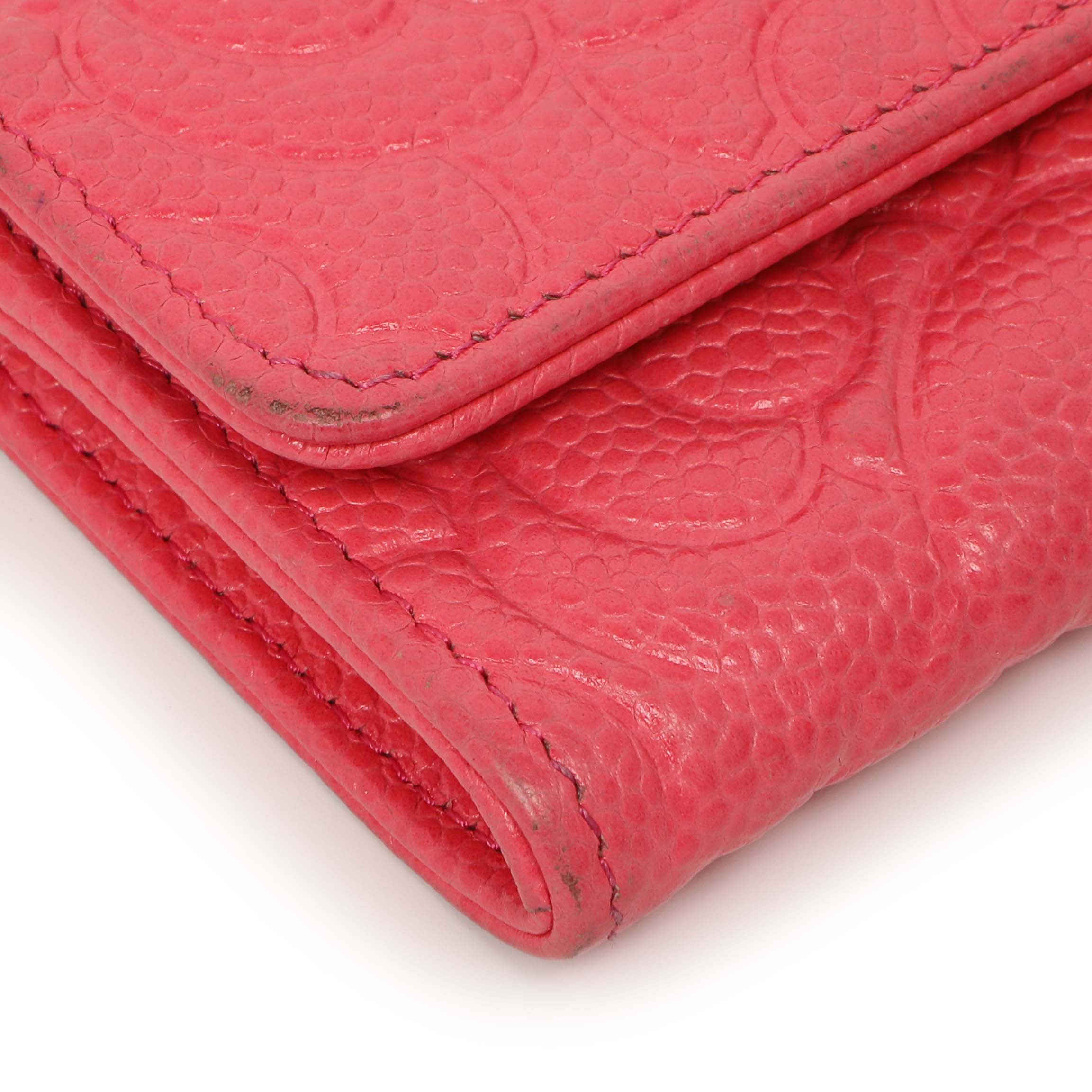 Chanel Pink Caviar Camellia Card Holder - Image 4