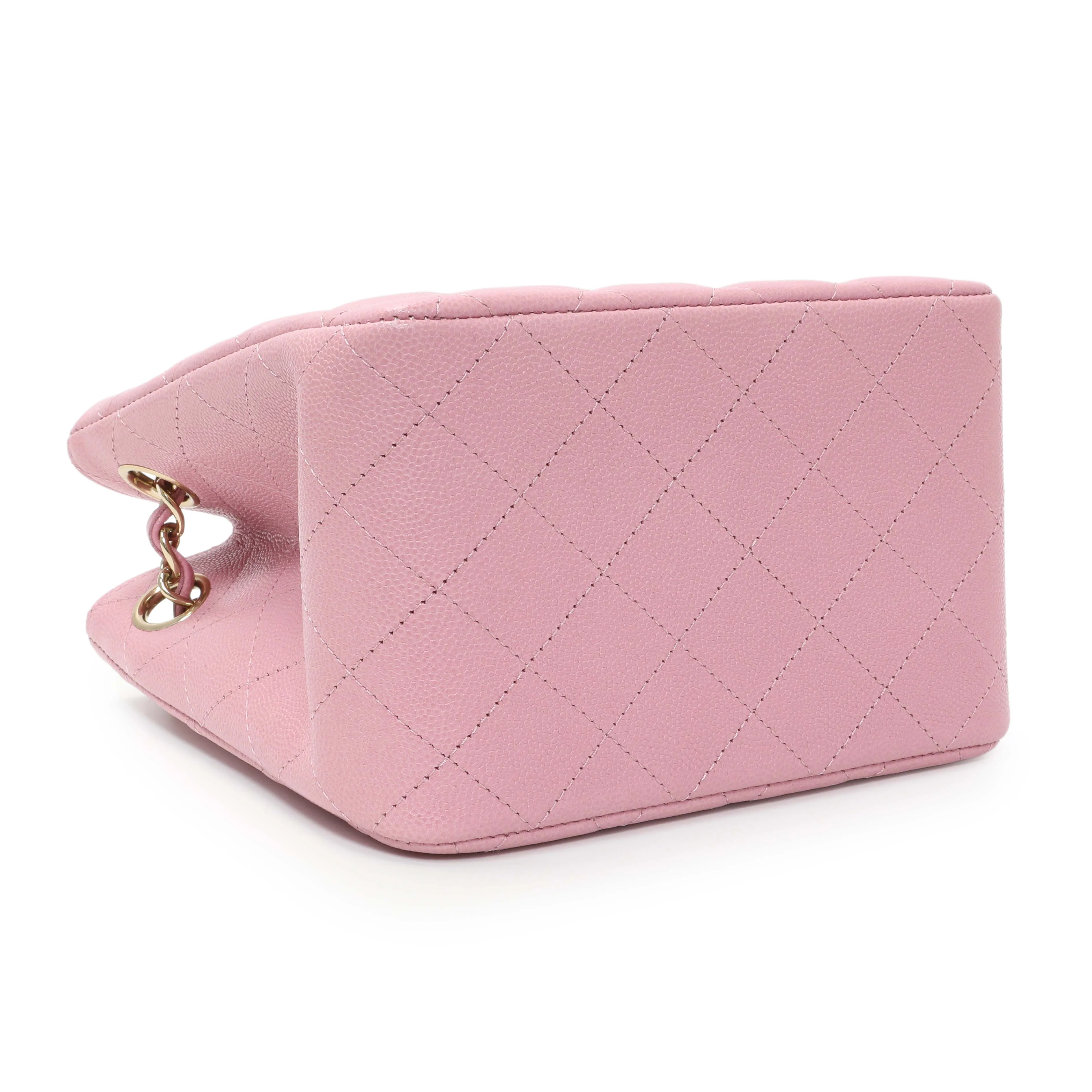 Chanel Pink Caviar Mini Bucket Bag - Image 3
