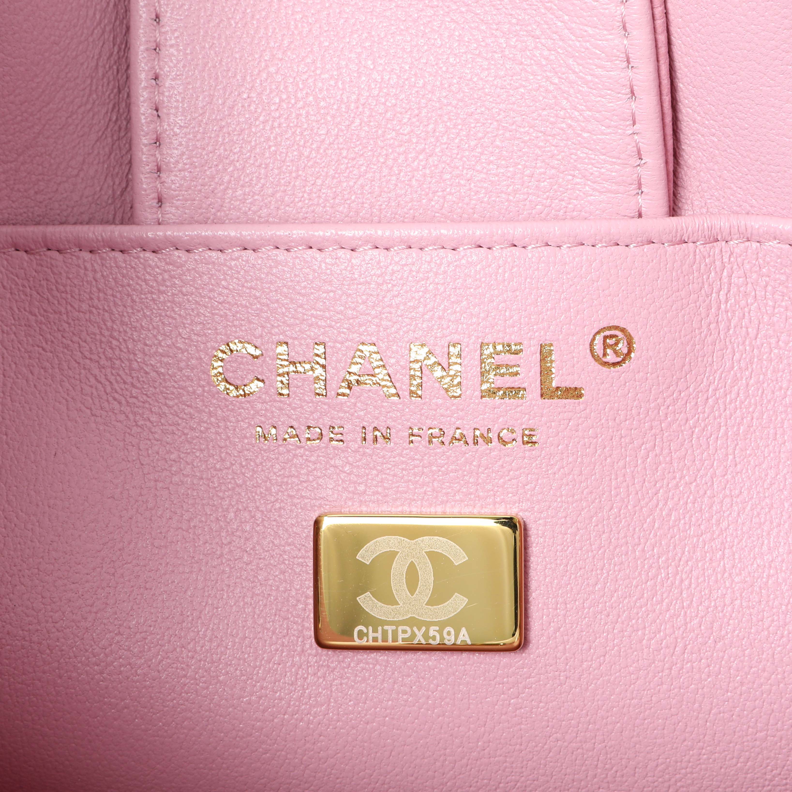Chanel Pink Caviar Mini Bucket Bag - Image 5