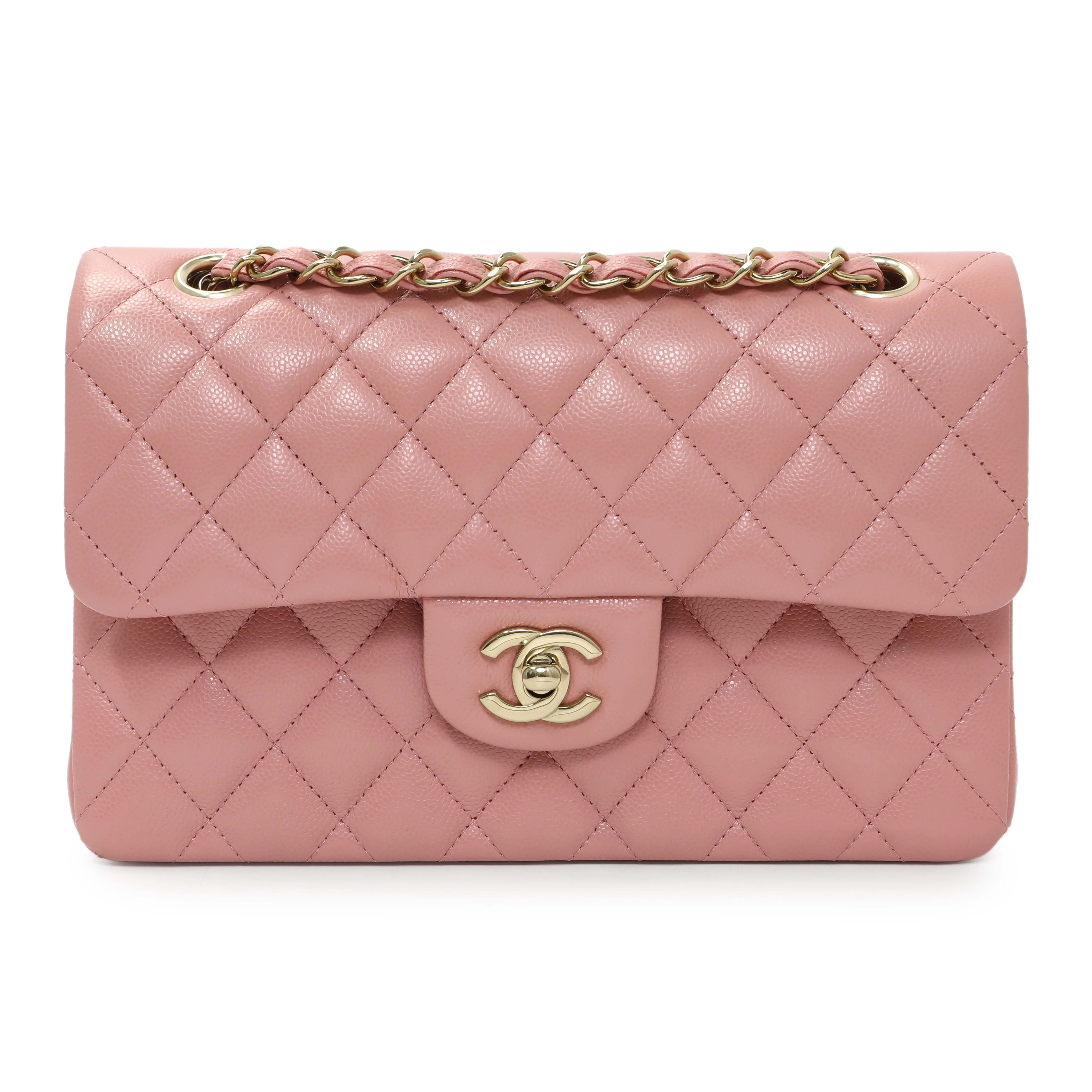 Chanel Pink Caviar Small Classic Double Flap