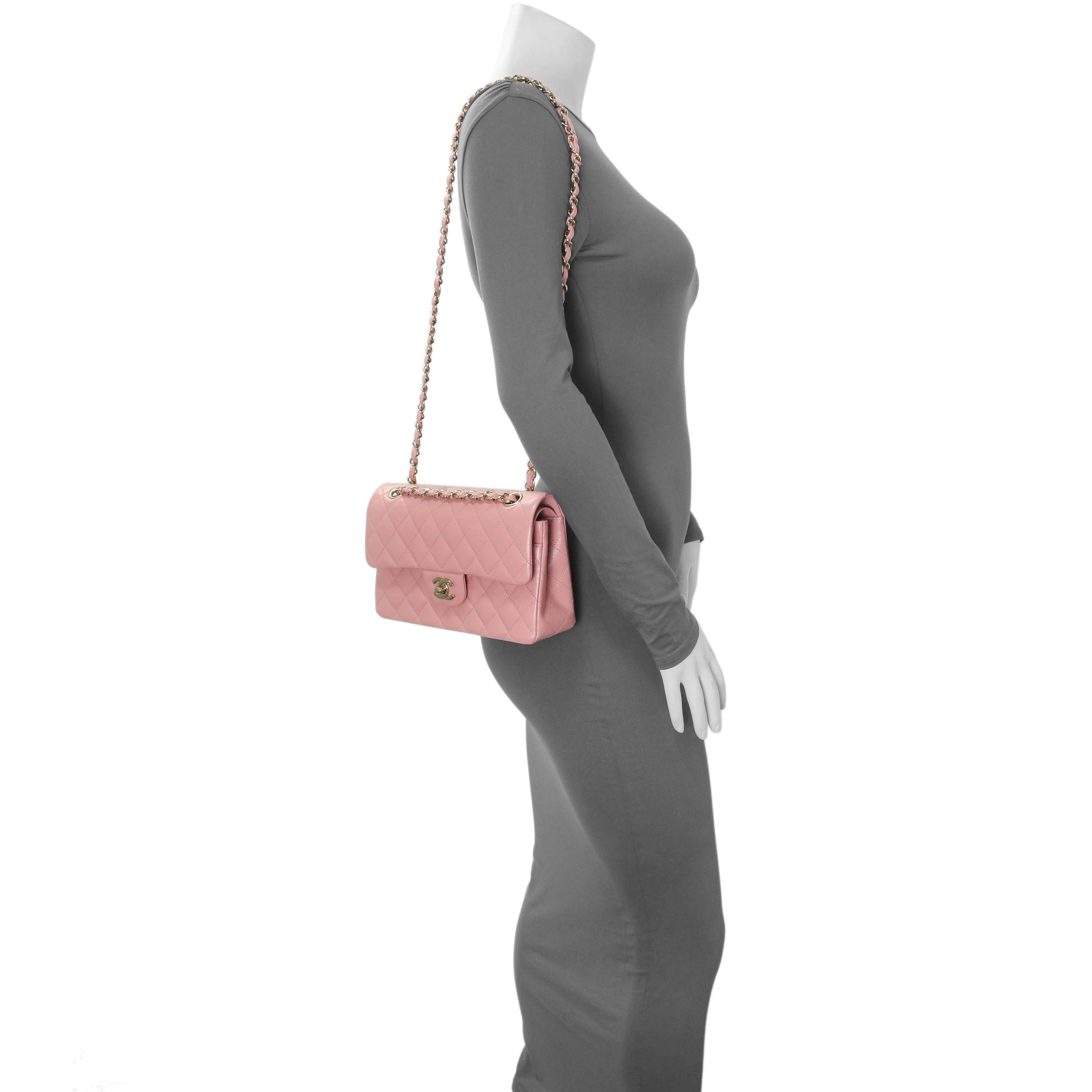 Chanel Pink Caviar Small Classic Double Flap - Image 7