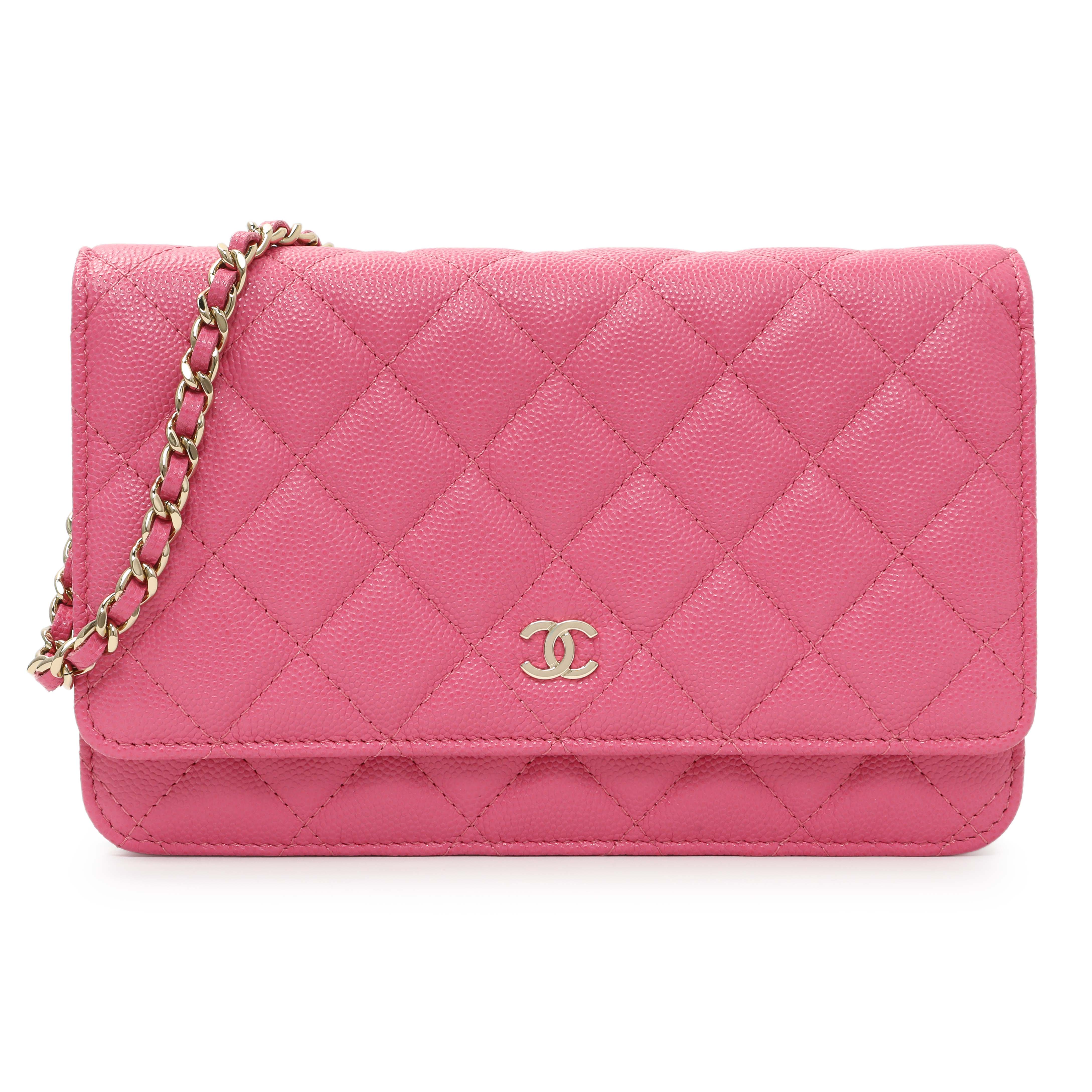 Chanel Pink Caviar Wallet on Chain