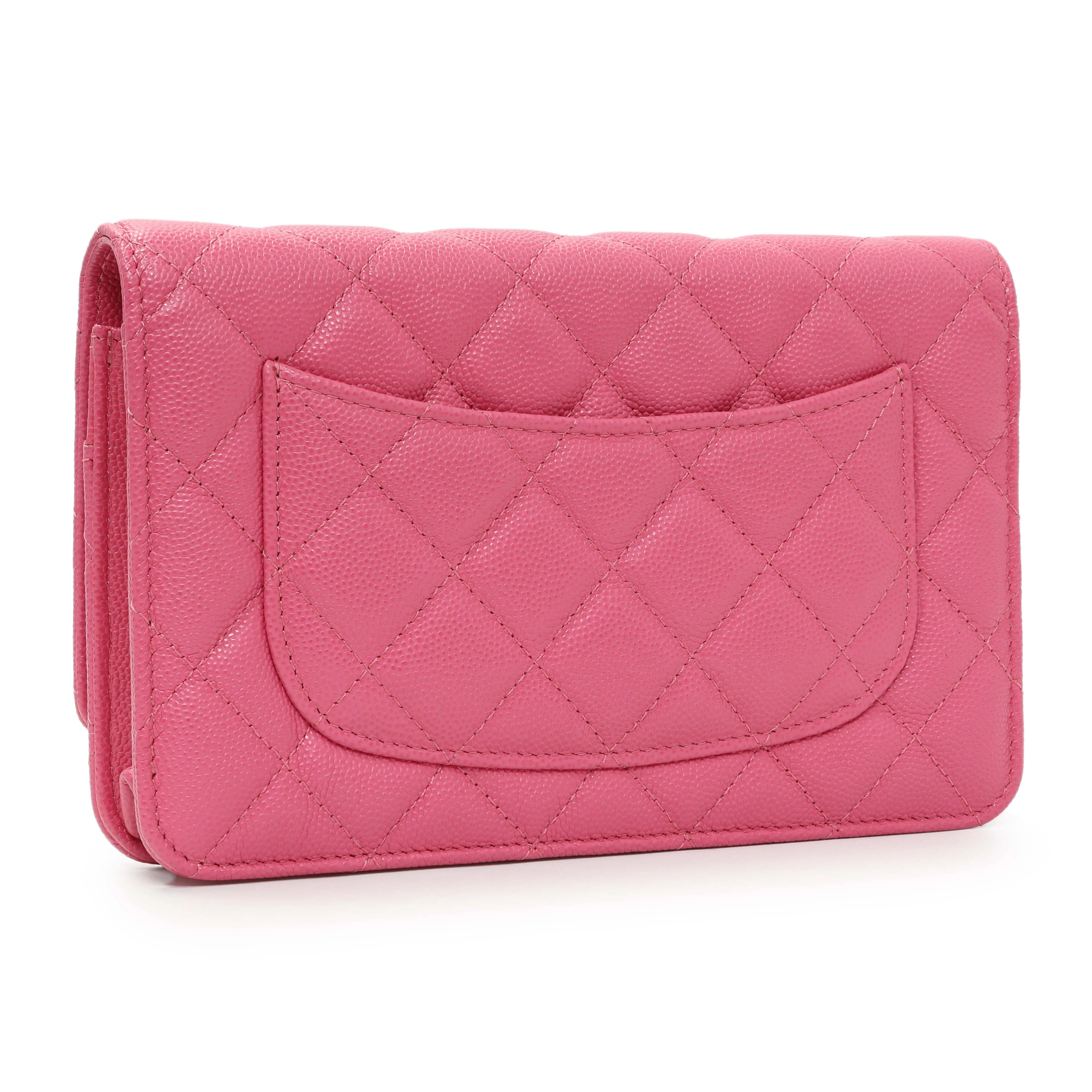 Chanel Pink Caviar Wallet on Chain - Image 2