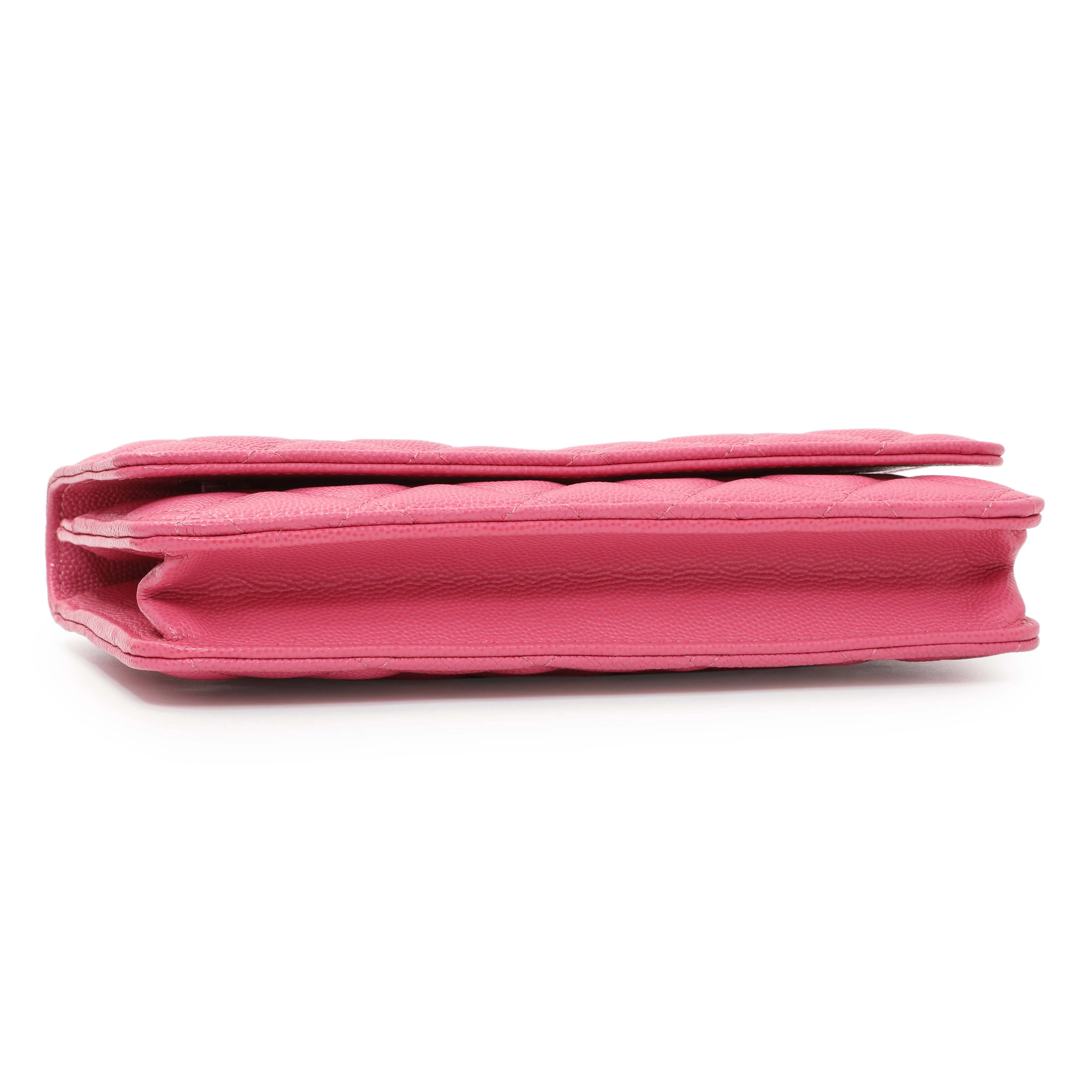 Chanel Pink Caviar Wallet on Chain - Image 3
