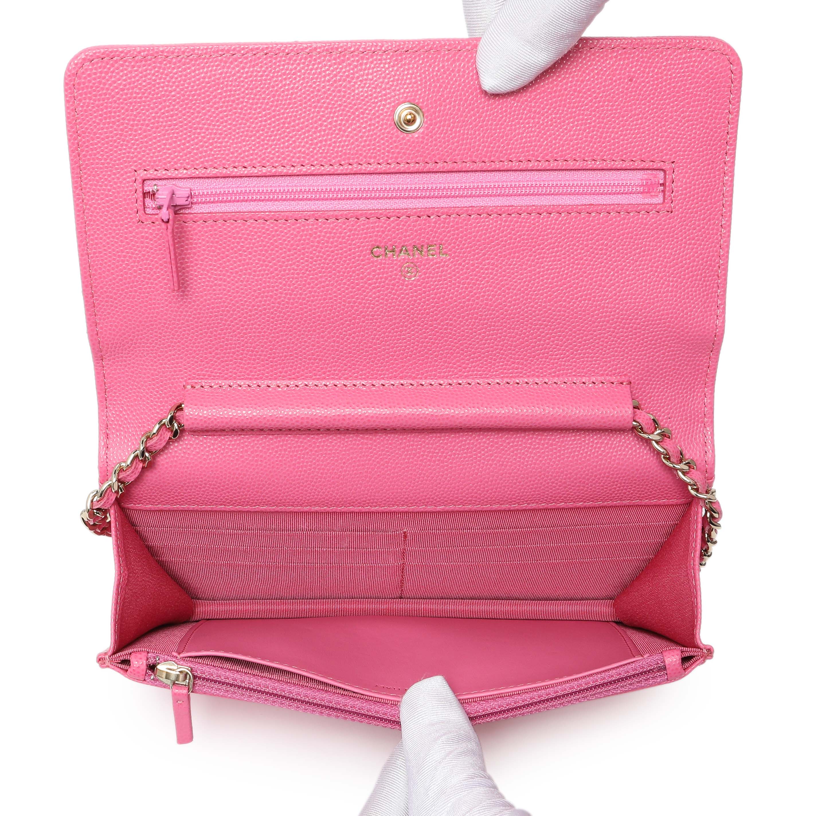 Chanel Pink Caviar Wallet on Chain - Image 4
