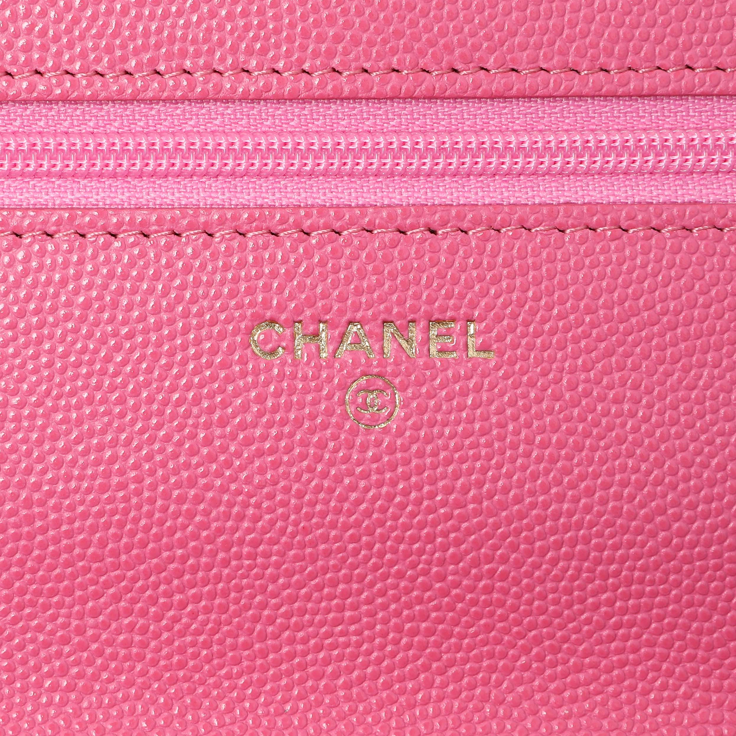 Chanel Pink Caviar Wallet on Chain - Image 5