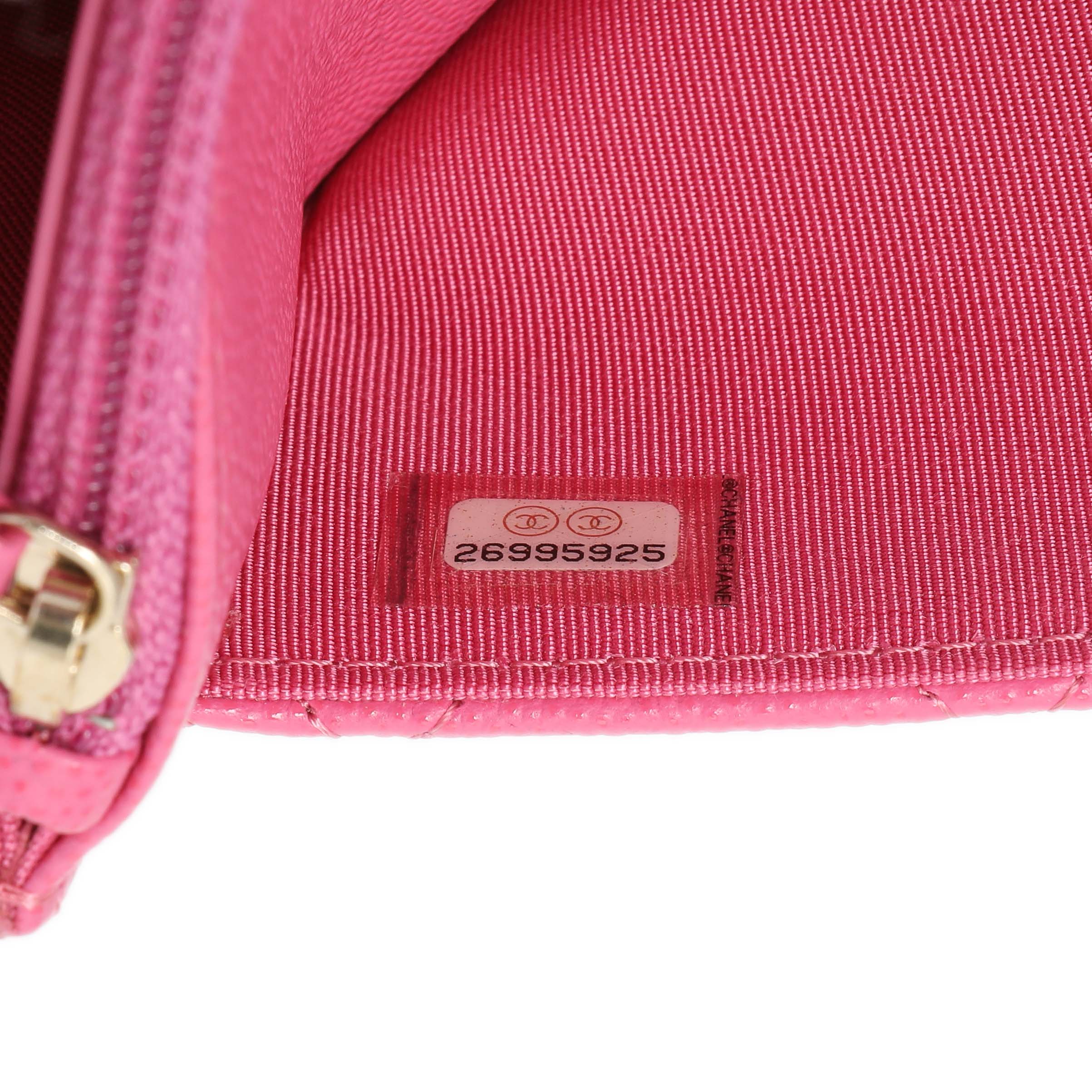 Chanel Pink Caviar Wallet on Chain - Image 7