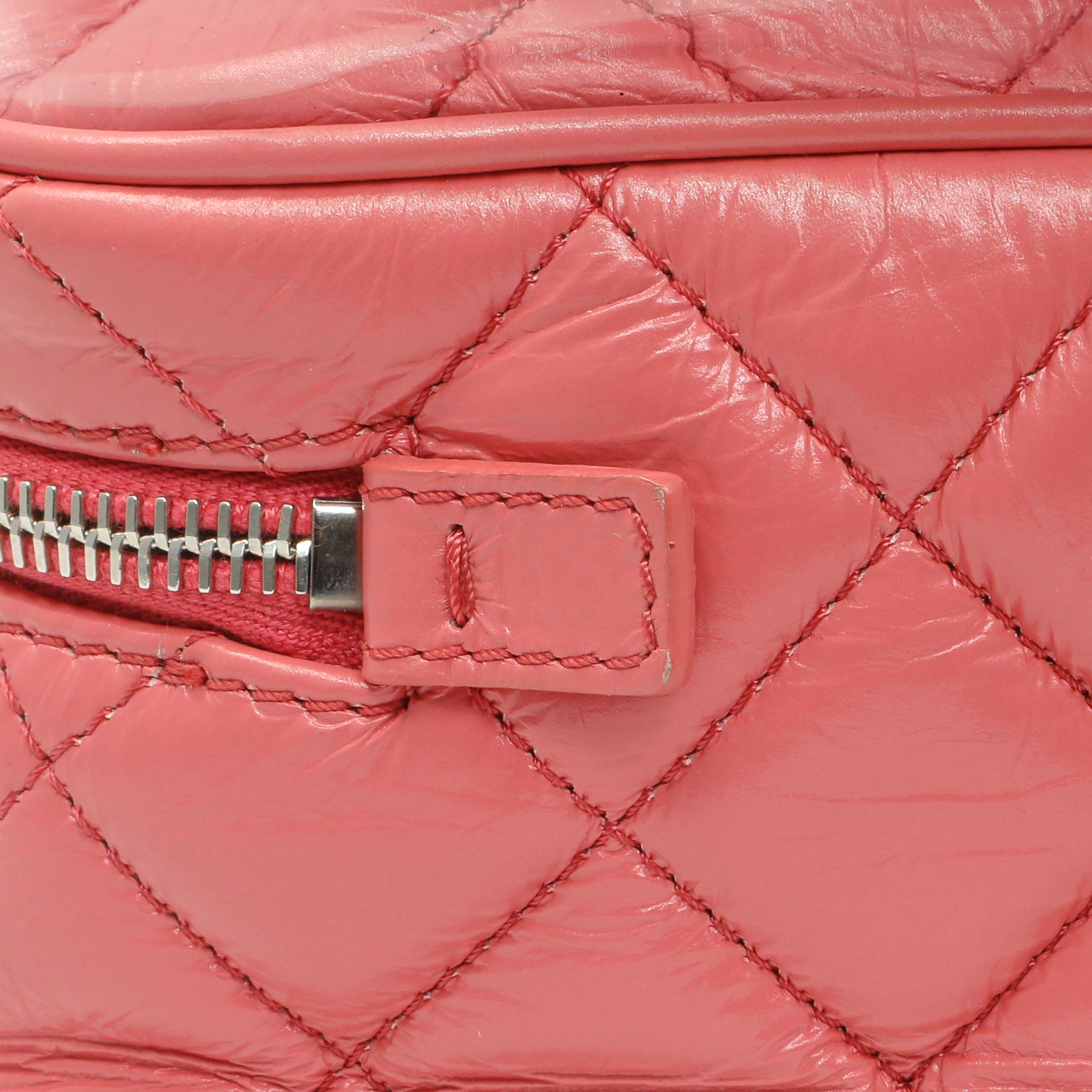 Chanel Pink Crumpled Calfskin PVC Quilted Aquarium Backpack - Image 8