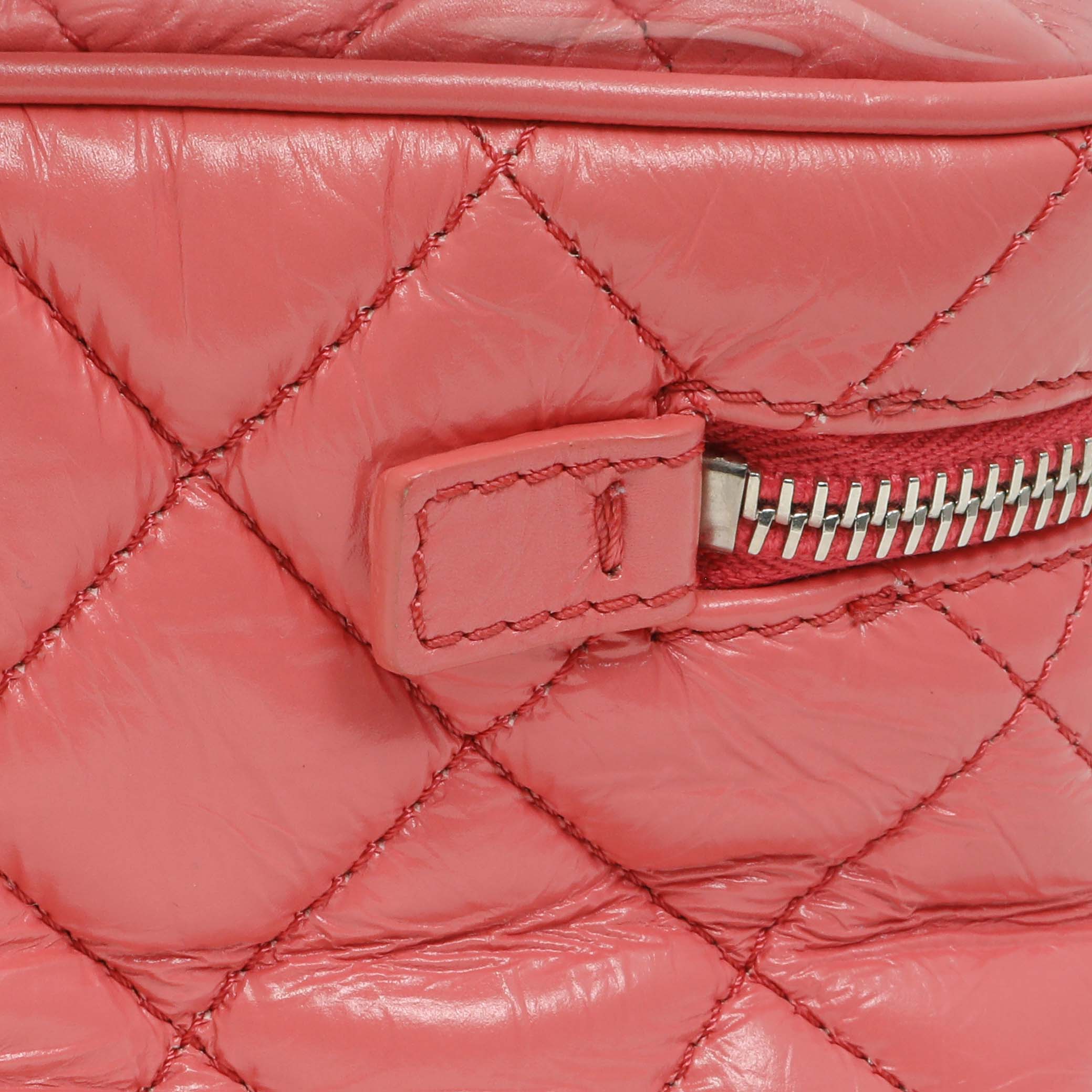 Chanel Pink Crumpled Calfskin PVC Quilted Aquarium Backpack - Image 9