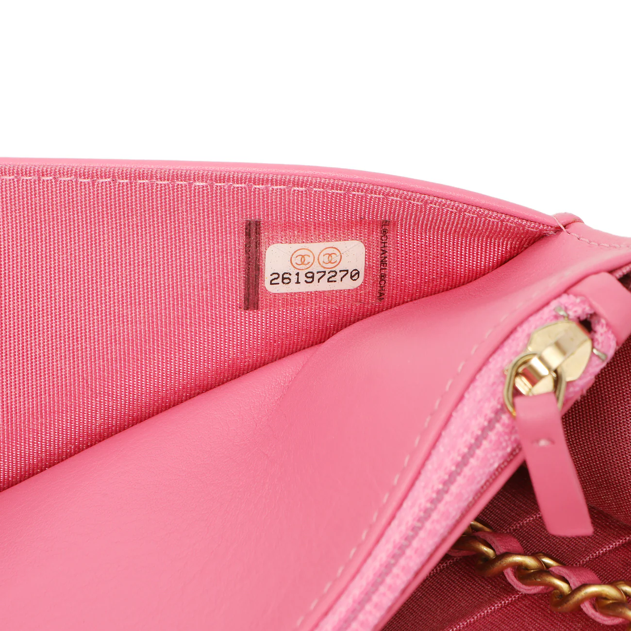 Chanel Pink Quilted Calfskin Boy Wallet on Chain - Image 11