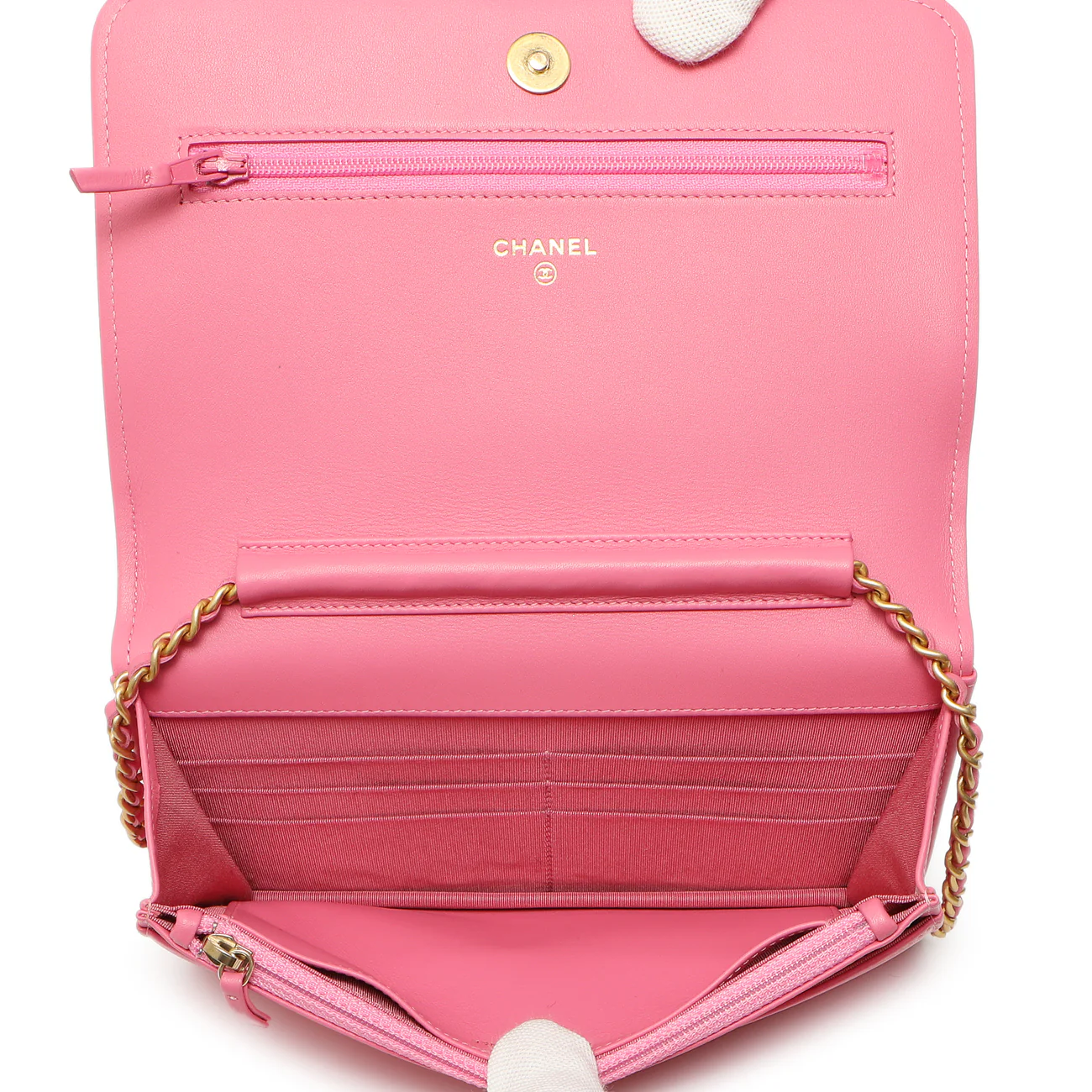 Chanel Pink Quilted Calfskin Boy Wallet on Chain - Image 8