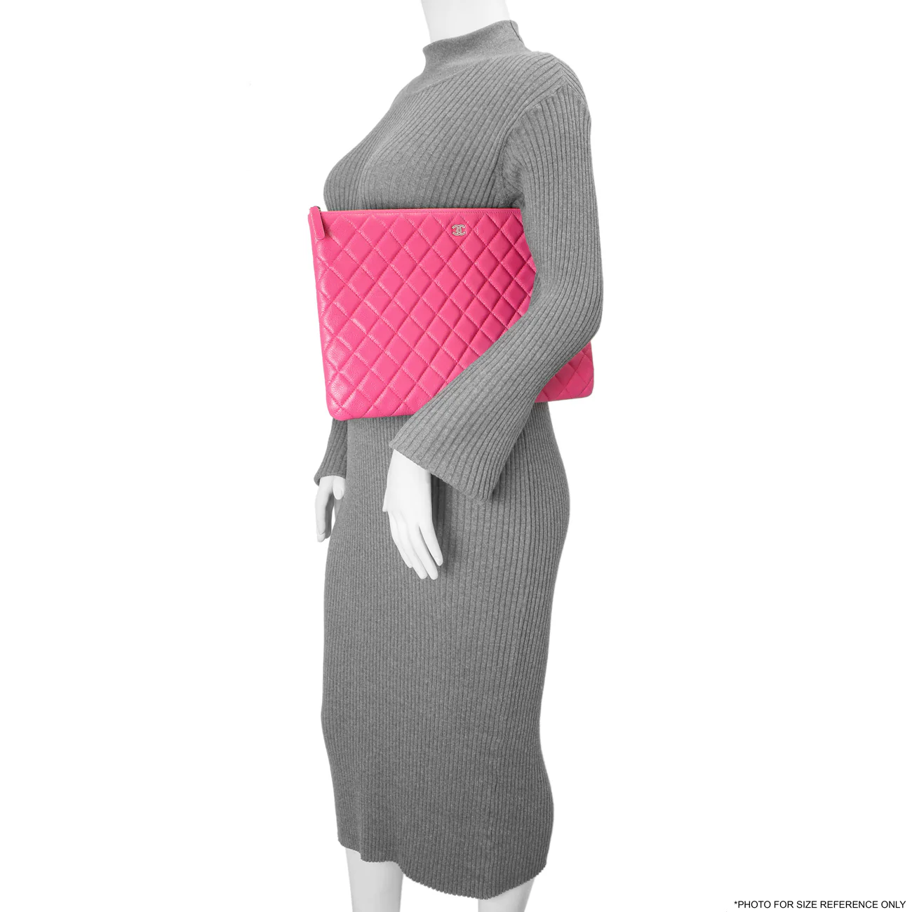 Chanel Pink Quilted Caviar Large Cosmetic Case - Image 7