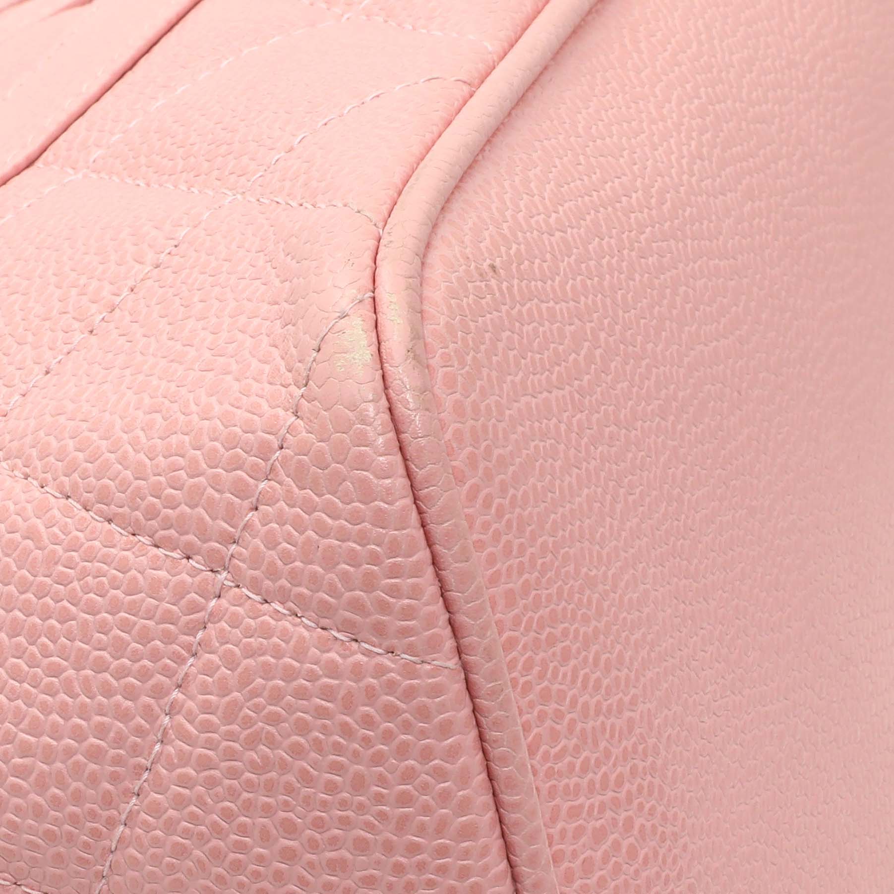 Chanel Pink Quilted Caviar Medallion Tote - Image 4
