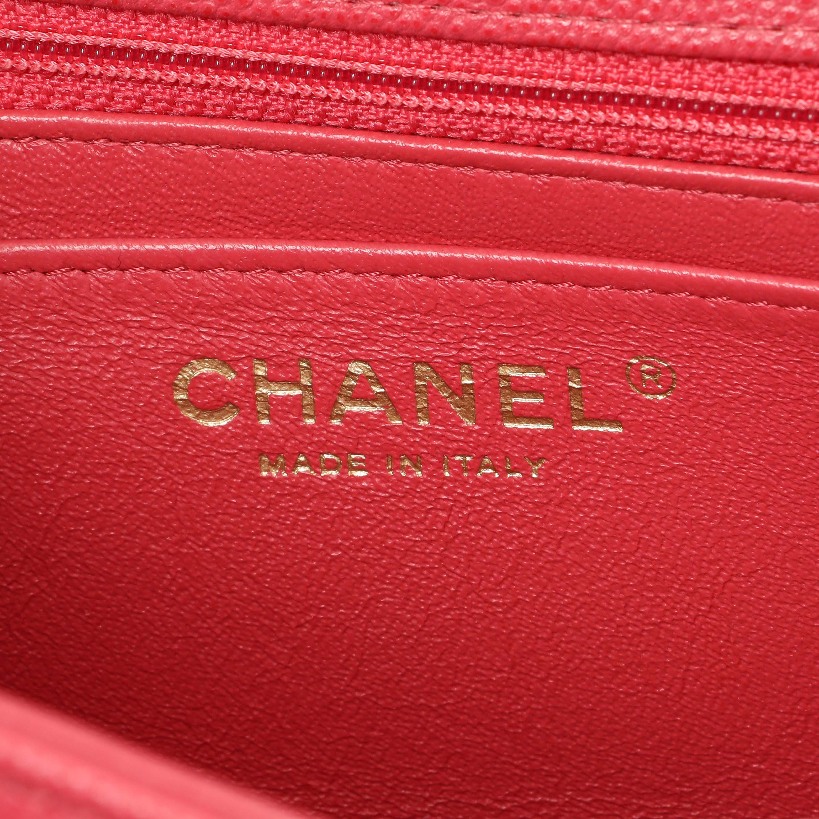 Chanel Pink Quilted Caviar Mini Square Flap - Image 5