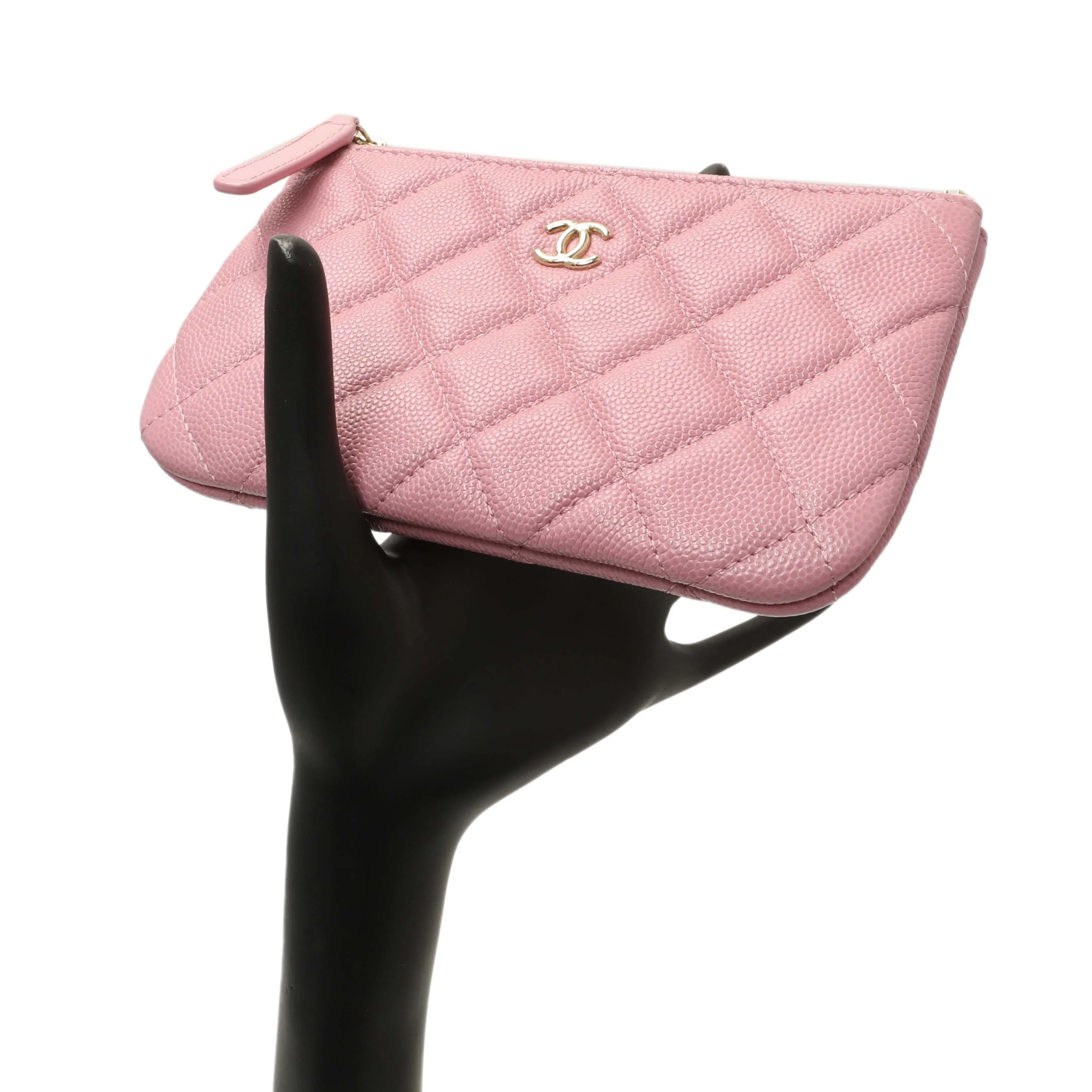 Chanel Pink Quilted Caviar Small Cosmetic Case - Image 7