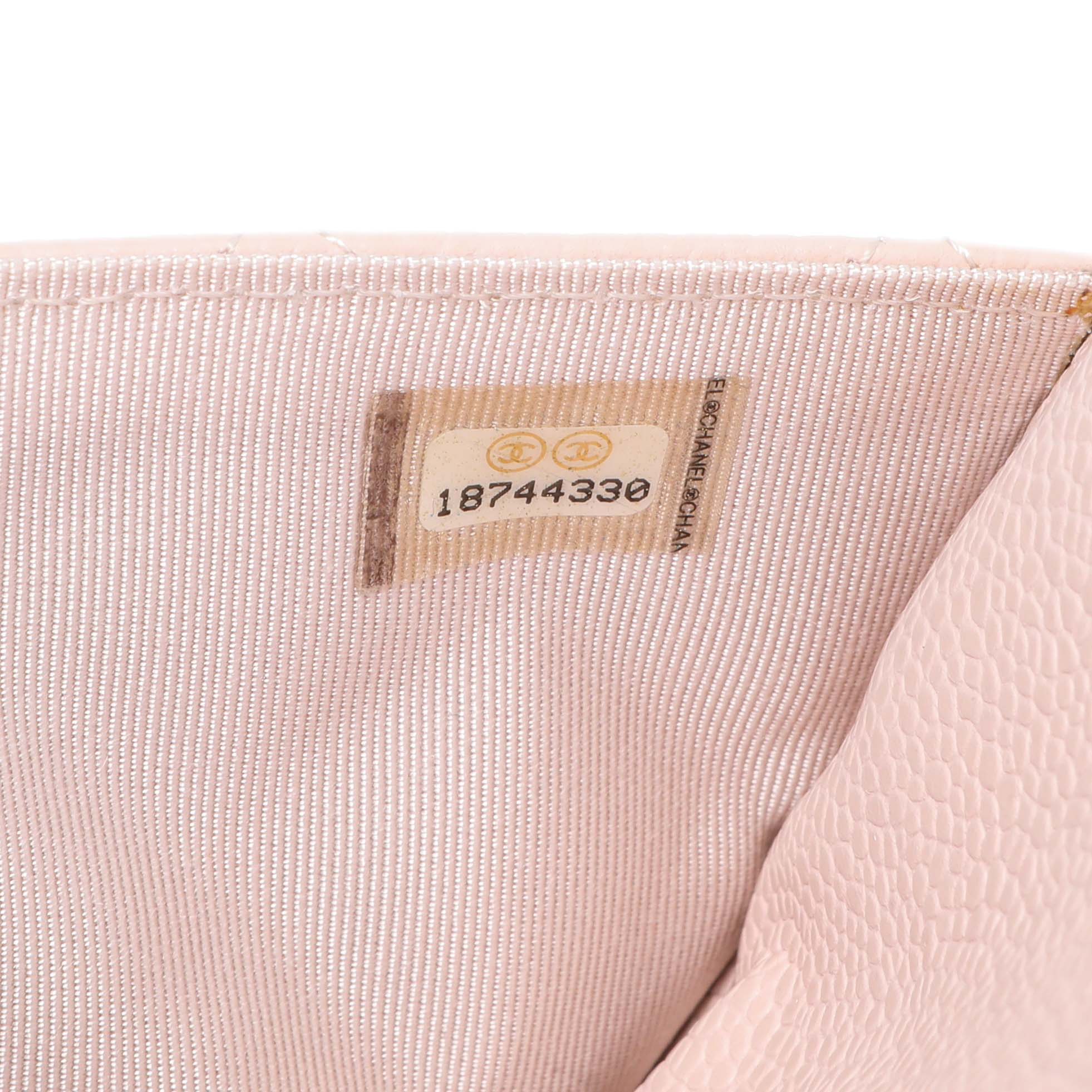 Chanel Pink Quilted Caviar Wallet on Chain - Image 6