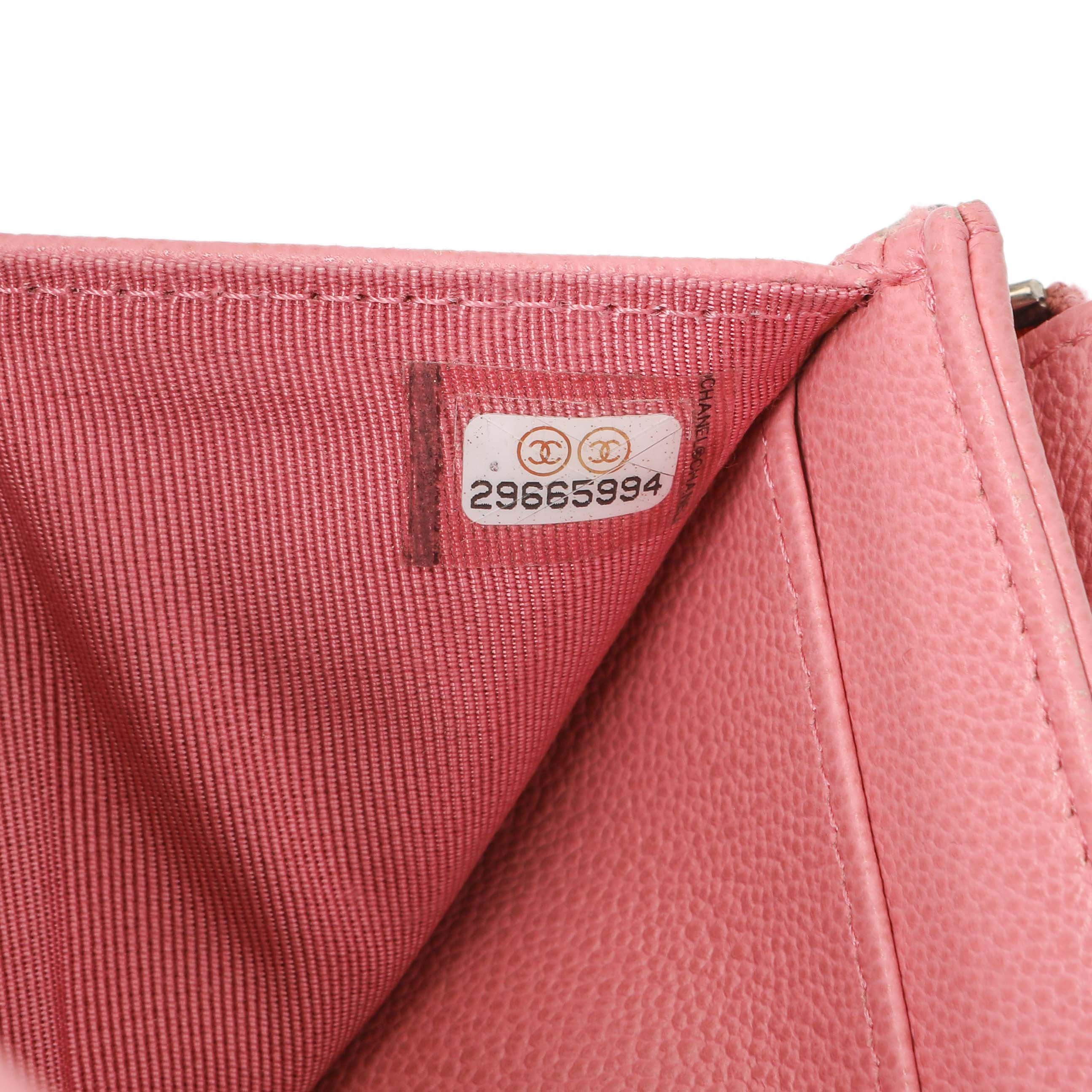 Chanel Pink Quilted Grained Calfskin CC Box Flap Wallet - Image 10