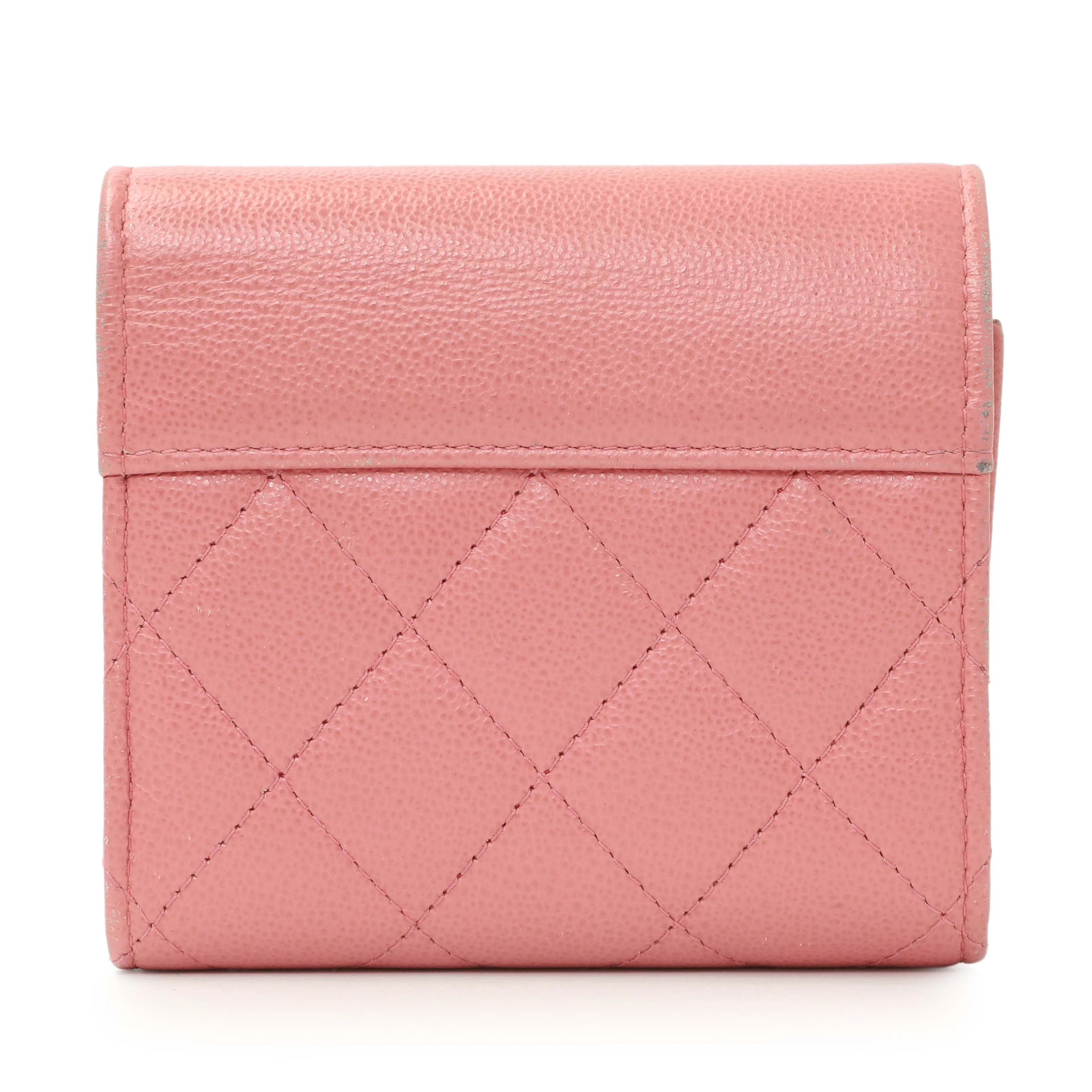 Chanel Pink Quilted Grained Calfskin CC Box Flap Wallet - Image 2