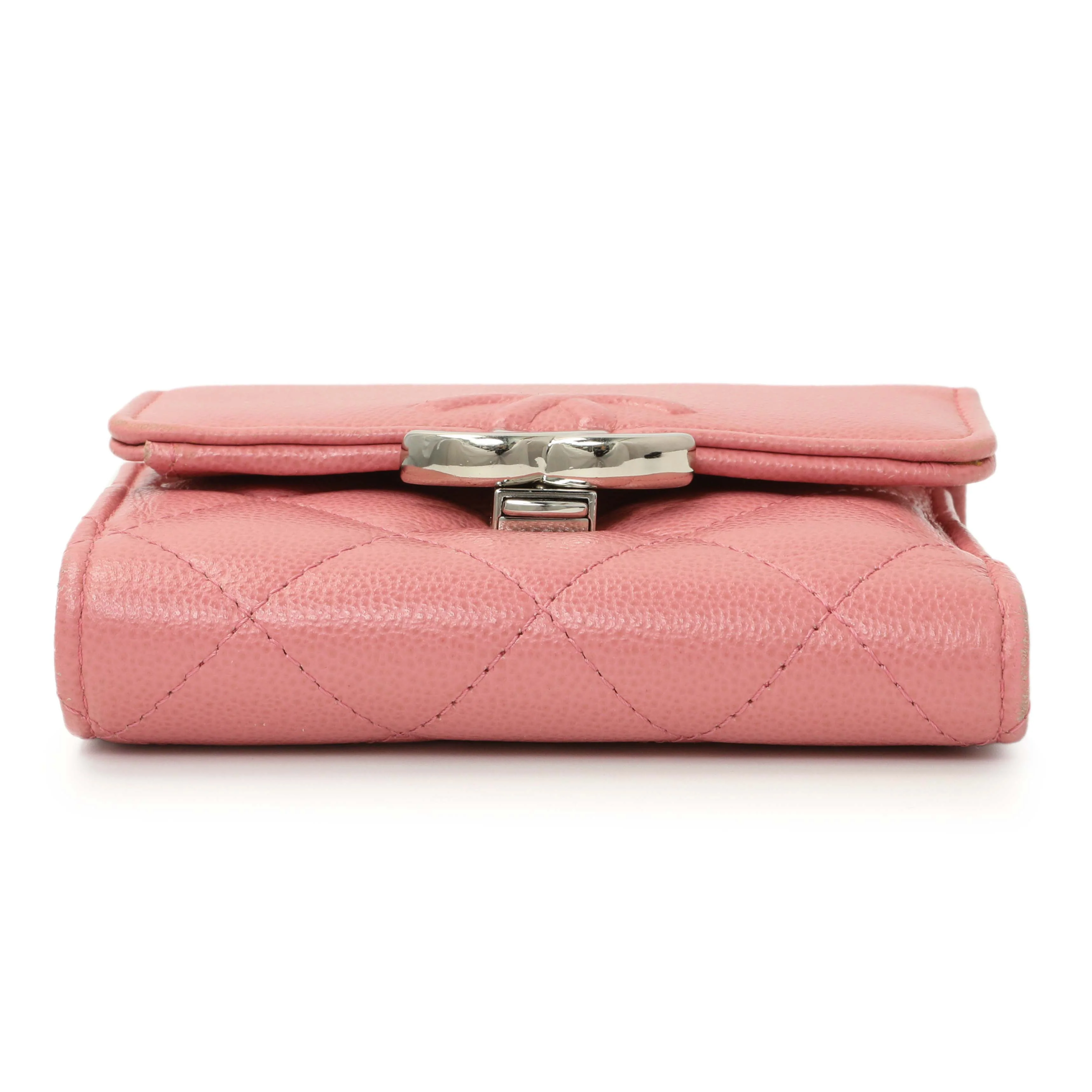 Chanel Pink Quilted Grained Calfskin CC Box Flap Wallet - Image 3